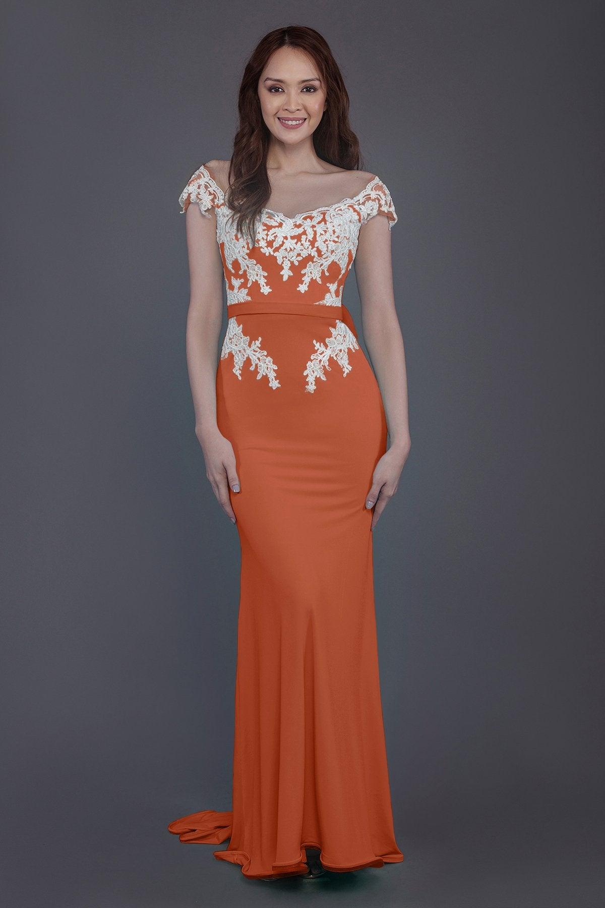 Trumpet Sweep Train Knitted Fabric Bridesmaid Dress PR3562 - COCOMELODY