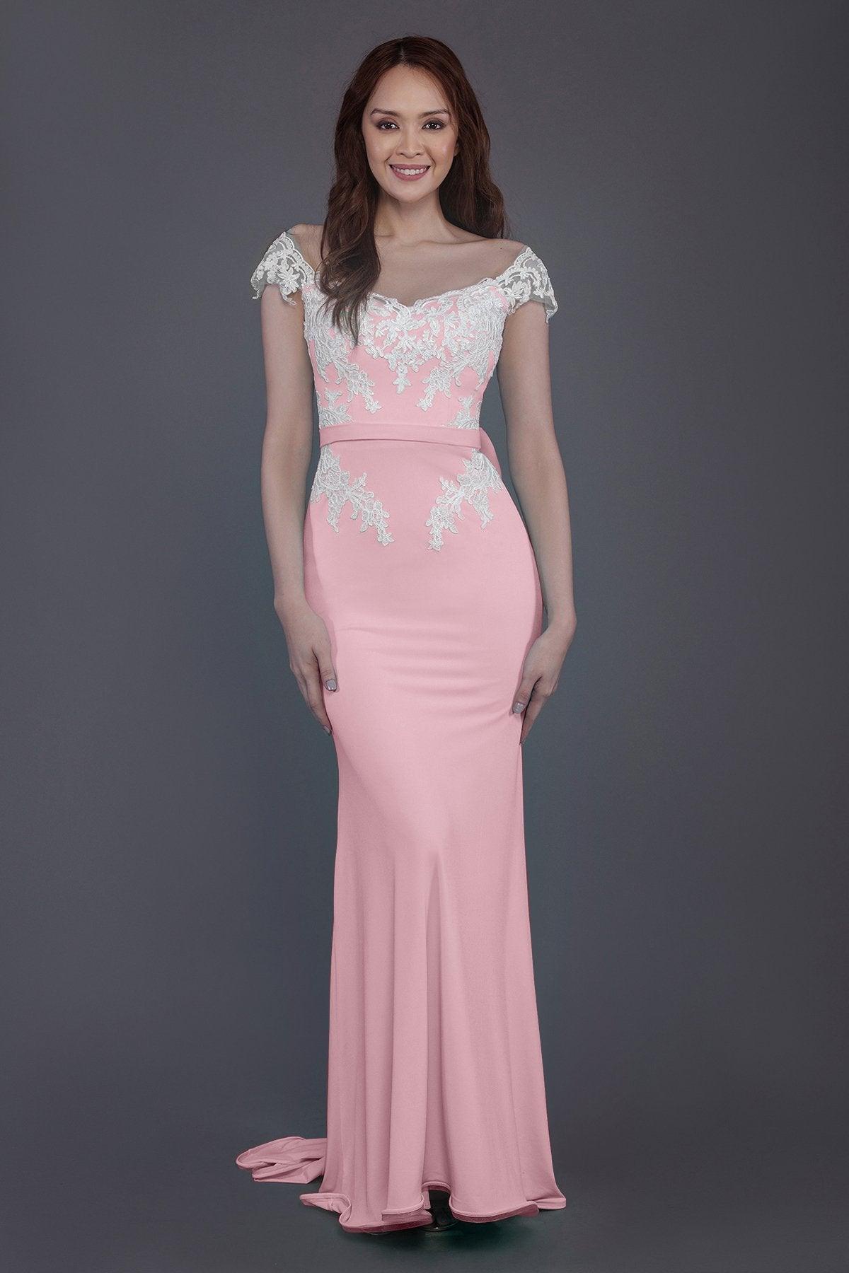 Trumpet Sweep Train Knitted Fabric Bridesmaid Dress PR3562 - COCOMELODY