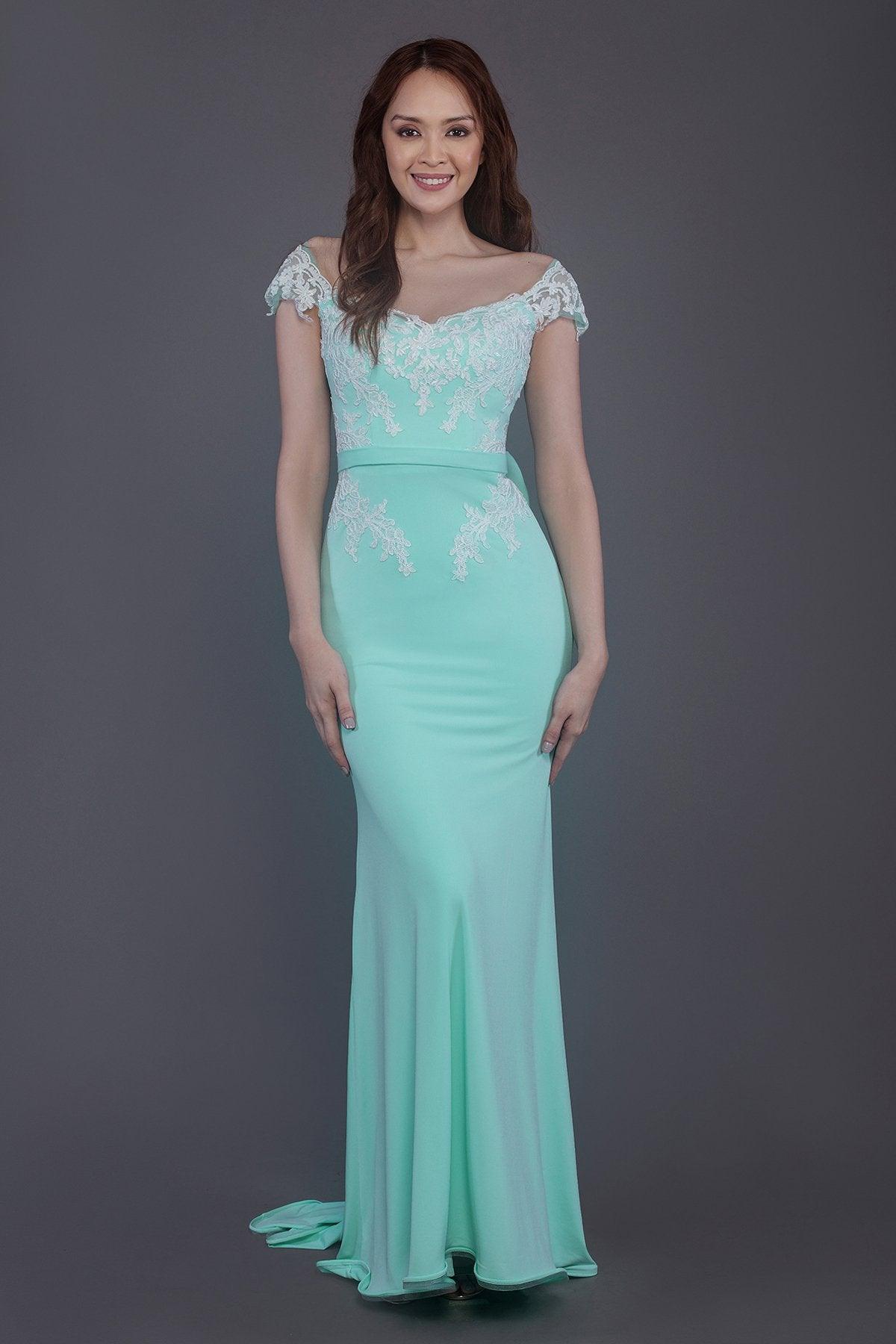 Trumpet Sweep Train Knitted Fabric Bridesmaid Dress PR3562 - COCOMELODY