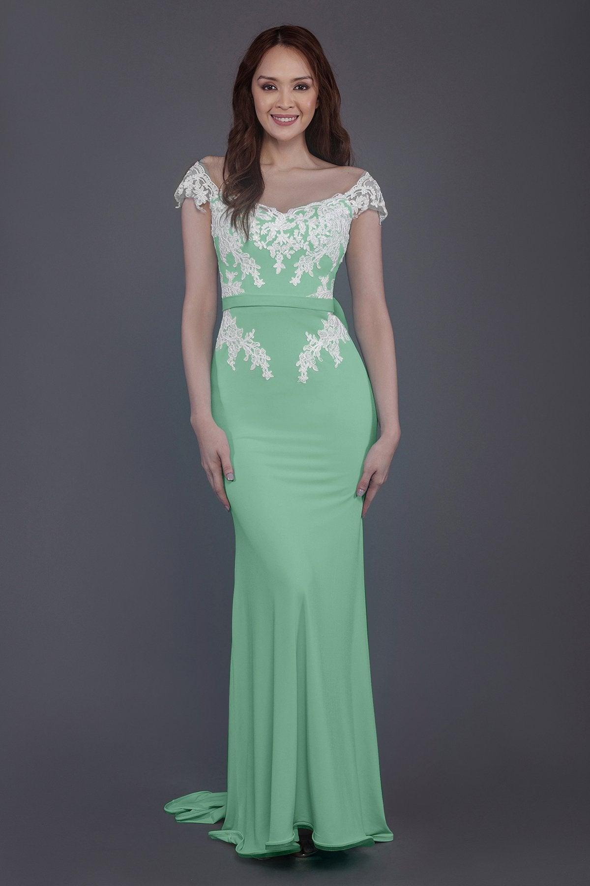 Trumpet Sweep Train Knitted Fabric Bridesmaid Dress PR3562 - COCOMELODY