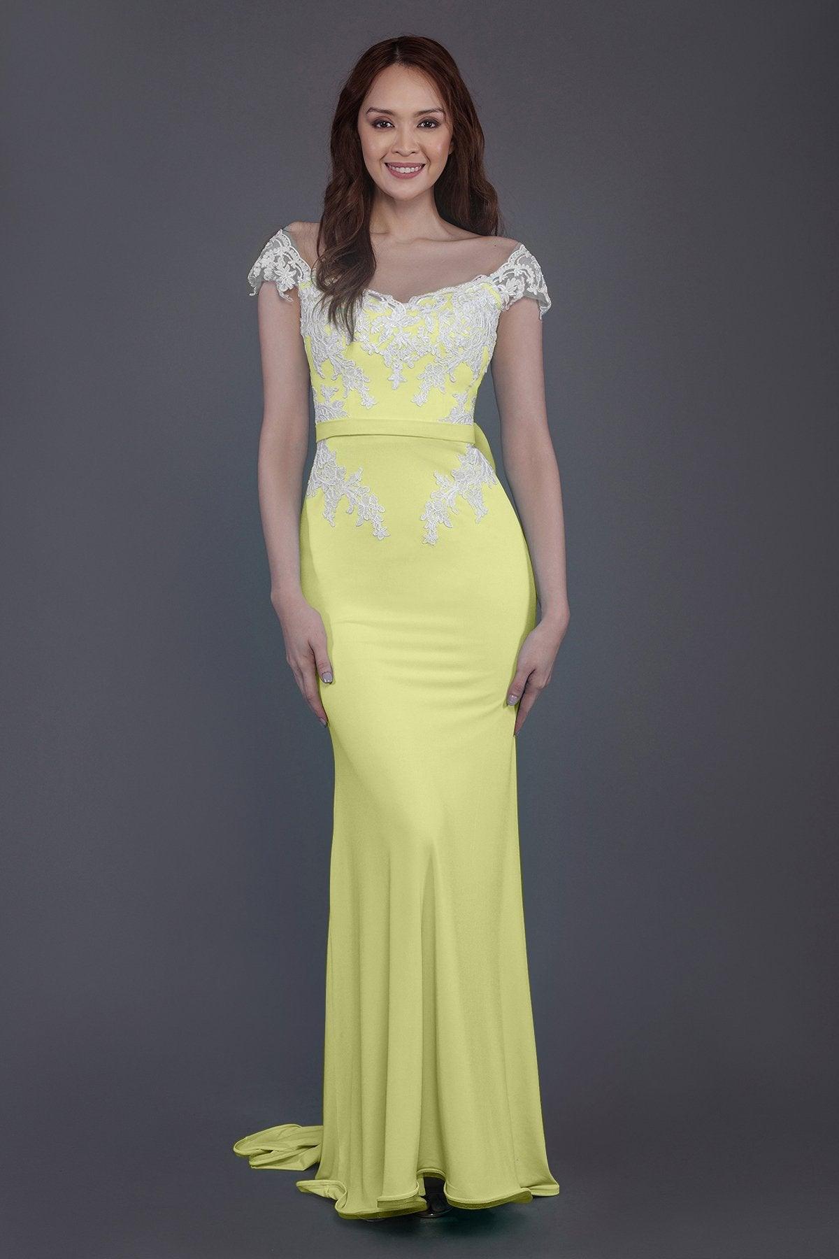 Trumpet Sweep Train Knitted Fabric Bridesmaid Dress PR3562 - COCOMELODY