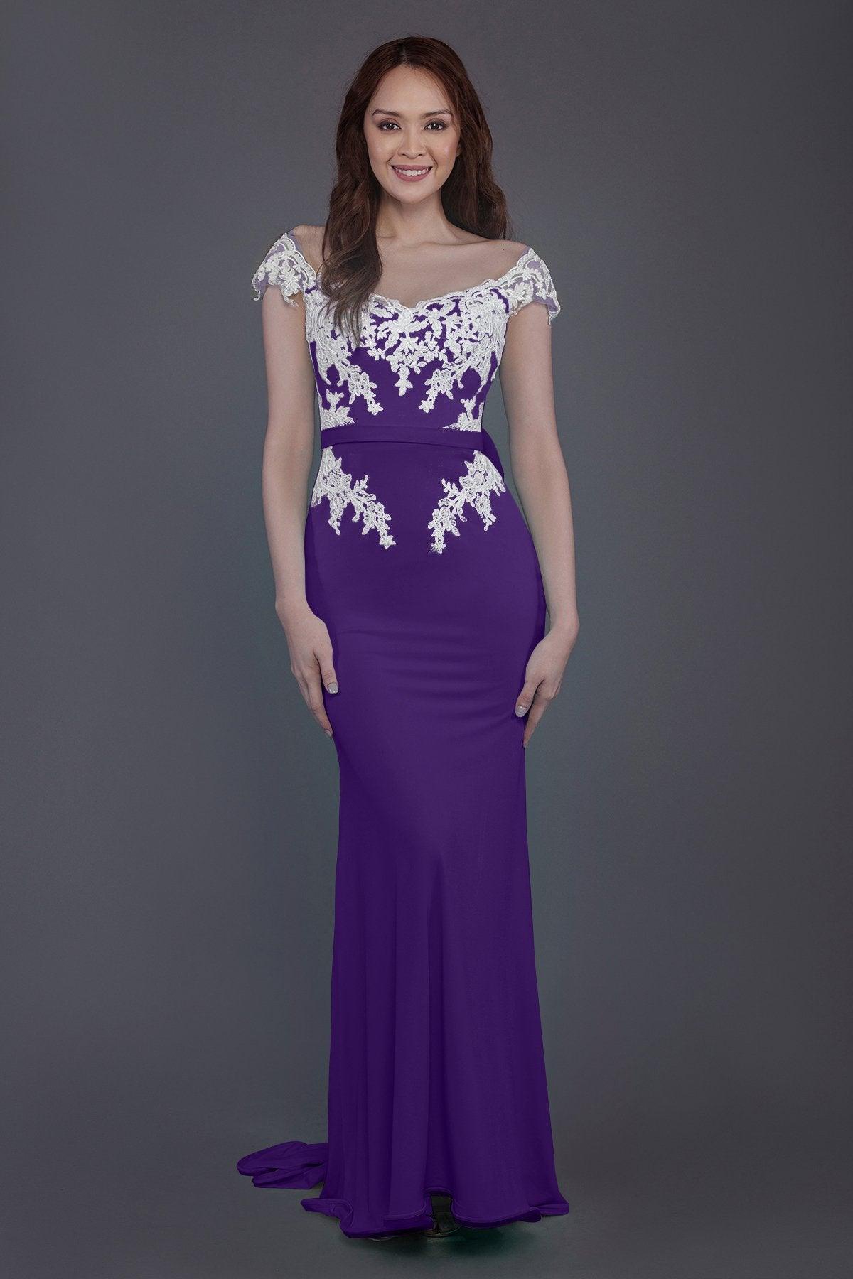 Trumpet Sweep Train Knitted Fabric Bridesmaid Dress PR3562 - COCOMELODY