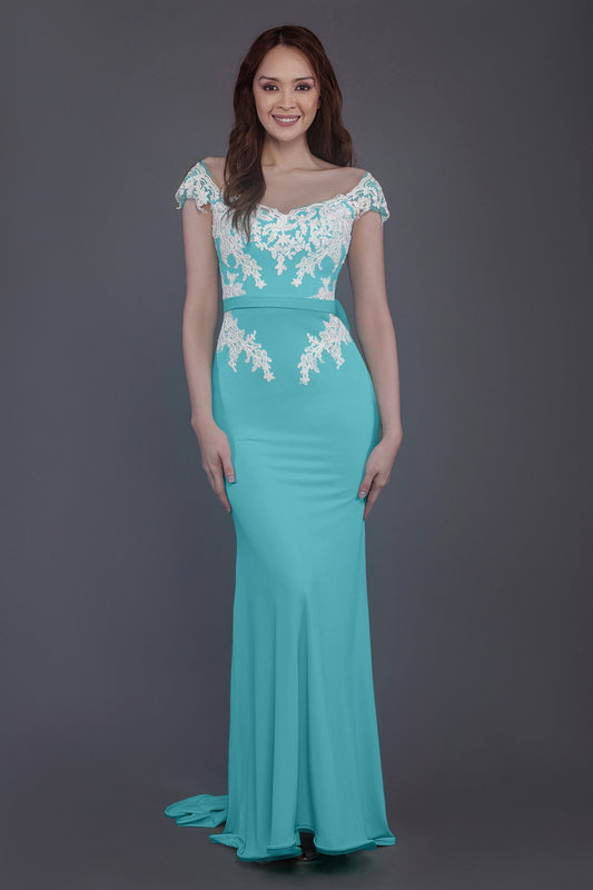 Trumpet Sweep Train Knitted Fabric Bridesmaid Dress PR3562
