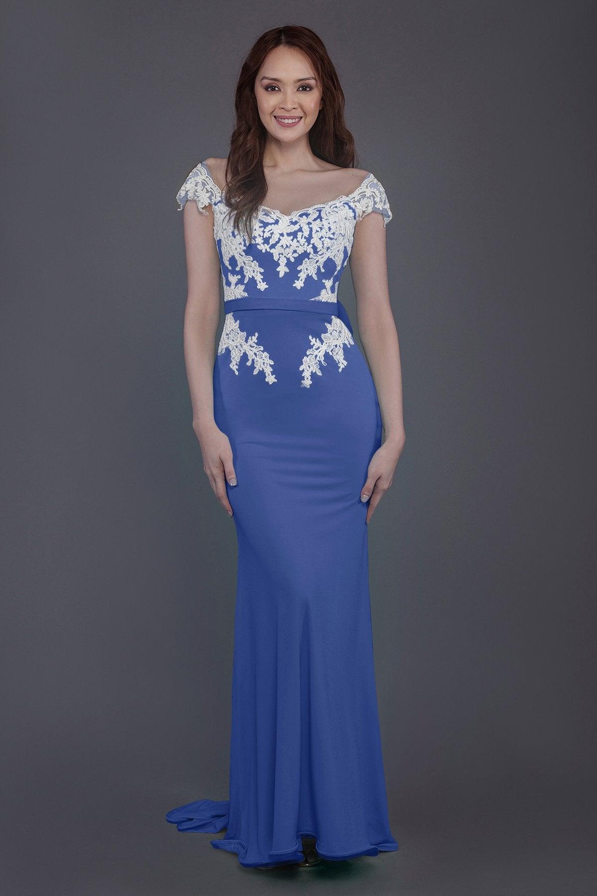 Trumpet Sweep Train Knitted Fabric Bridesmaid Dress PR3562 - COCOMELODY
