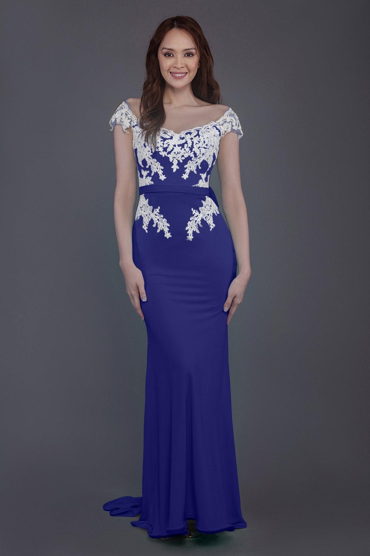 Trumpet Sweep Train Knitted Fabric Bridesmaid Dress PR3562 - COCOMELODY