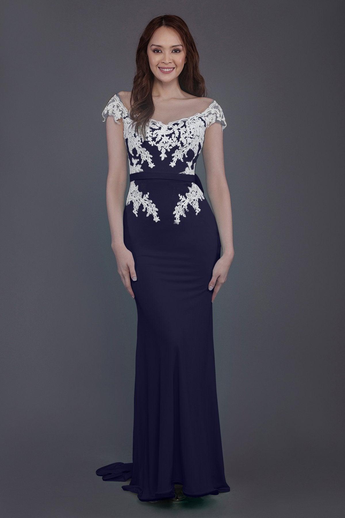 Trumpet Sweep Train Knitted Fabric Bridesmaid Dress PR3562 - COCOMELODY