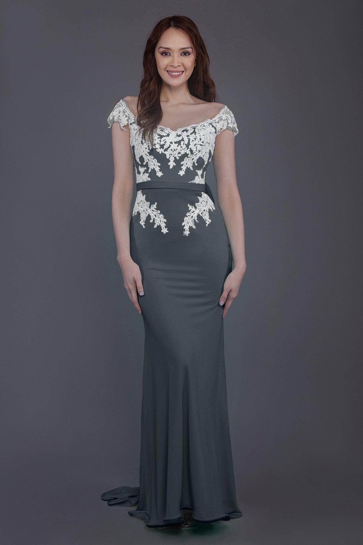Trumpet Sweep Train Knitted Fabric Bridesmaid Dress PR3562 - COCOMELODY