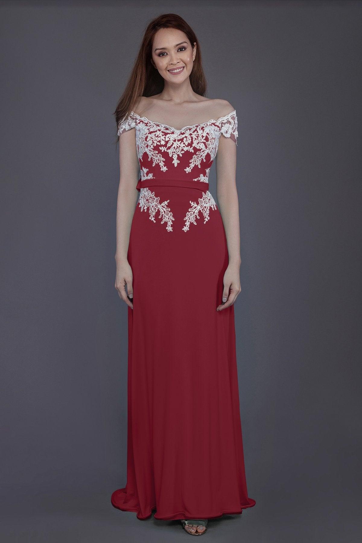 Sheath Sweep Train Knitted Fabric Bridesmaid Dress PR3563 - COCOMELODY