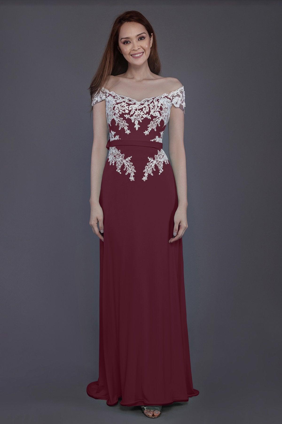 Sheath Sweep Train Knitted Fabric Bridesmaid Dress PR3563 - COCOMELODY