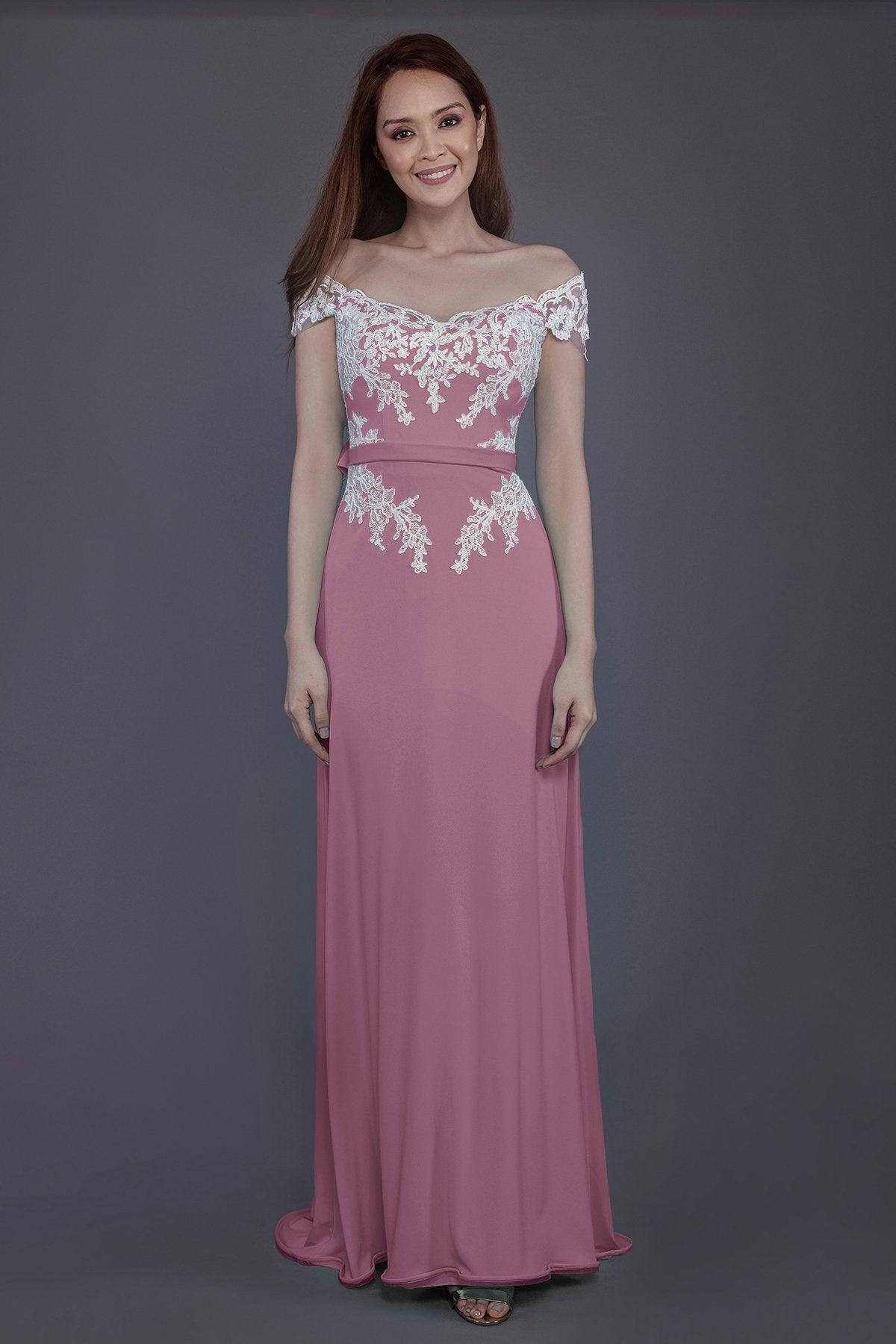 Sheath Sweep Train Knitted Fabric Bridesmaid Dress PR3563 - COCOMELODY