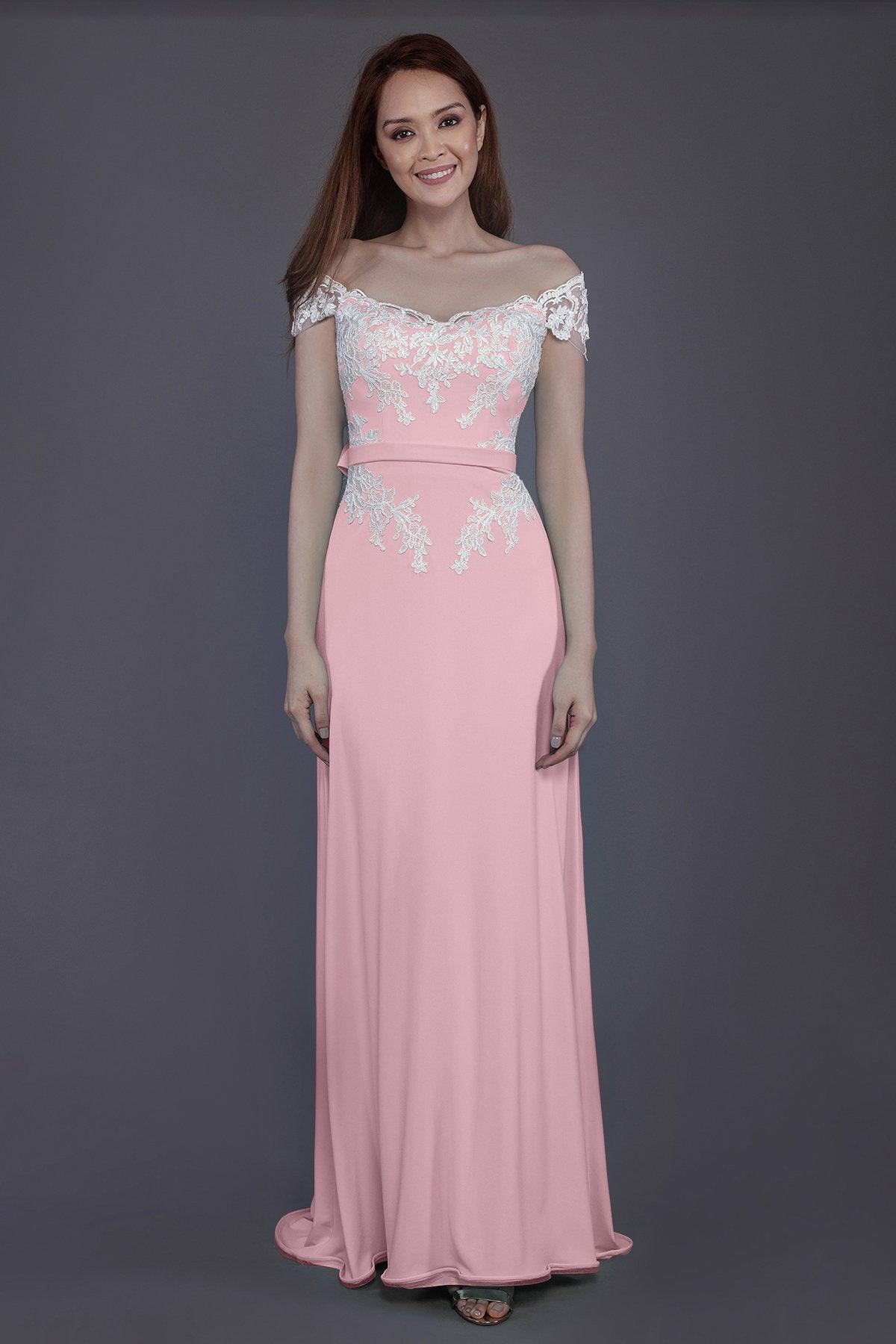 Sheath Sweep Train Knitted Fabric Bridesmaid Dress PR3563 - COCOMELODY