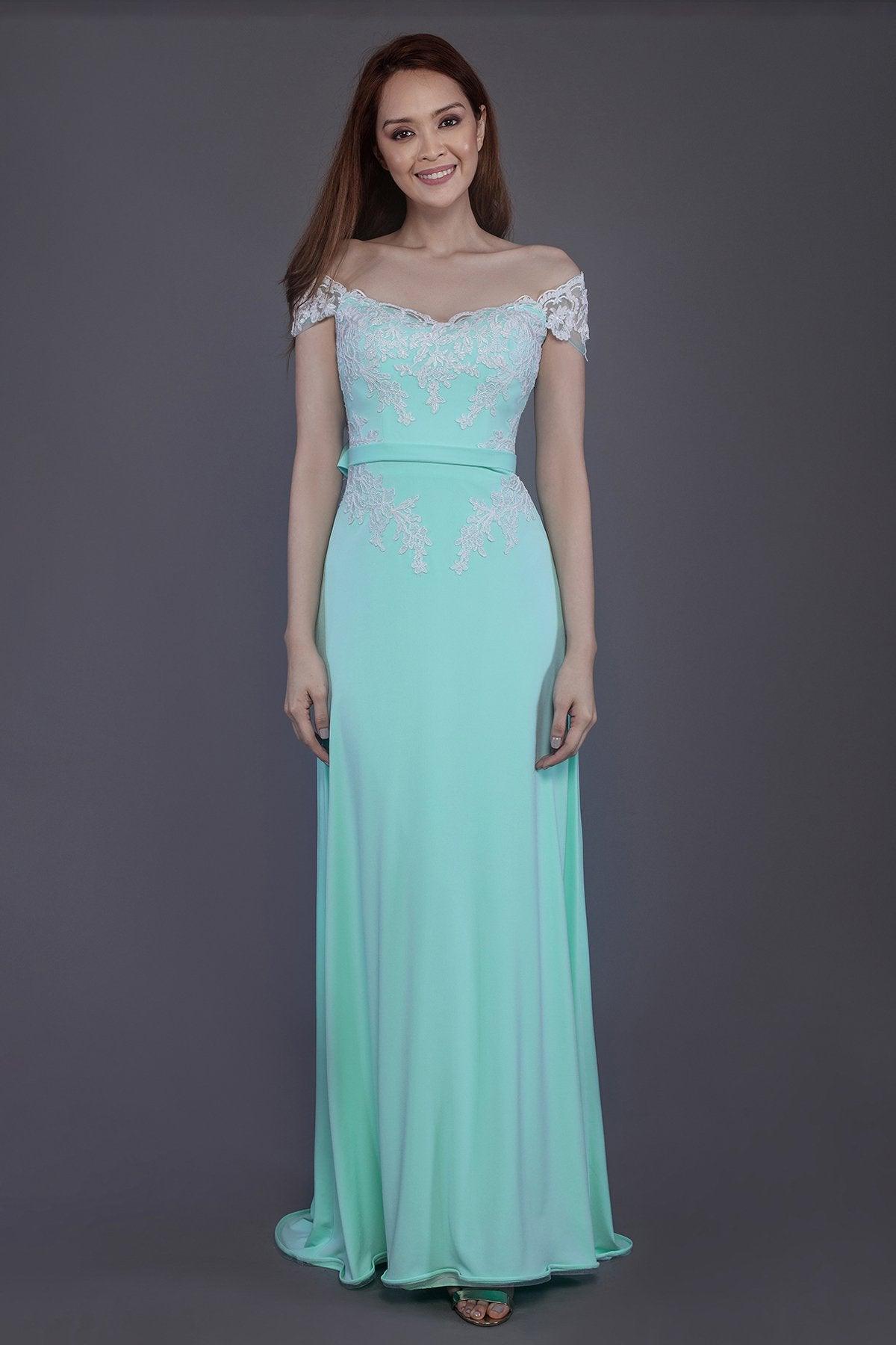 Sheath Sweep Train Knitted Fabric Bridesmaid Dress PR3563 - COCOMELODY