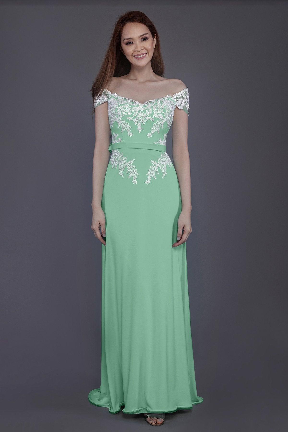 Sheath Sweep Train Knitted Fabric Bridesmaid Dress PR3563 - COCOMELODY