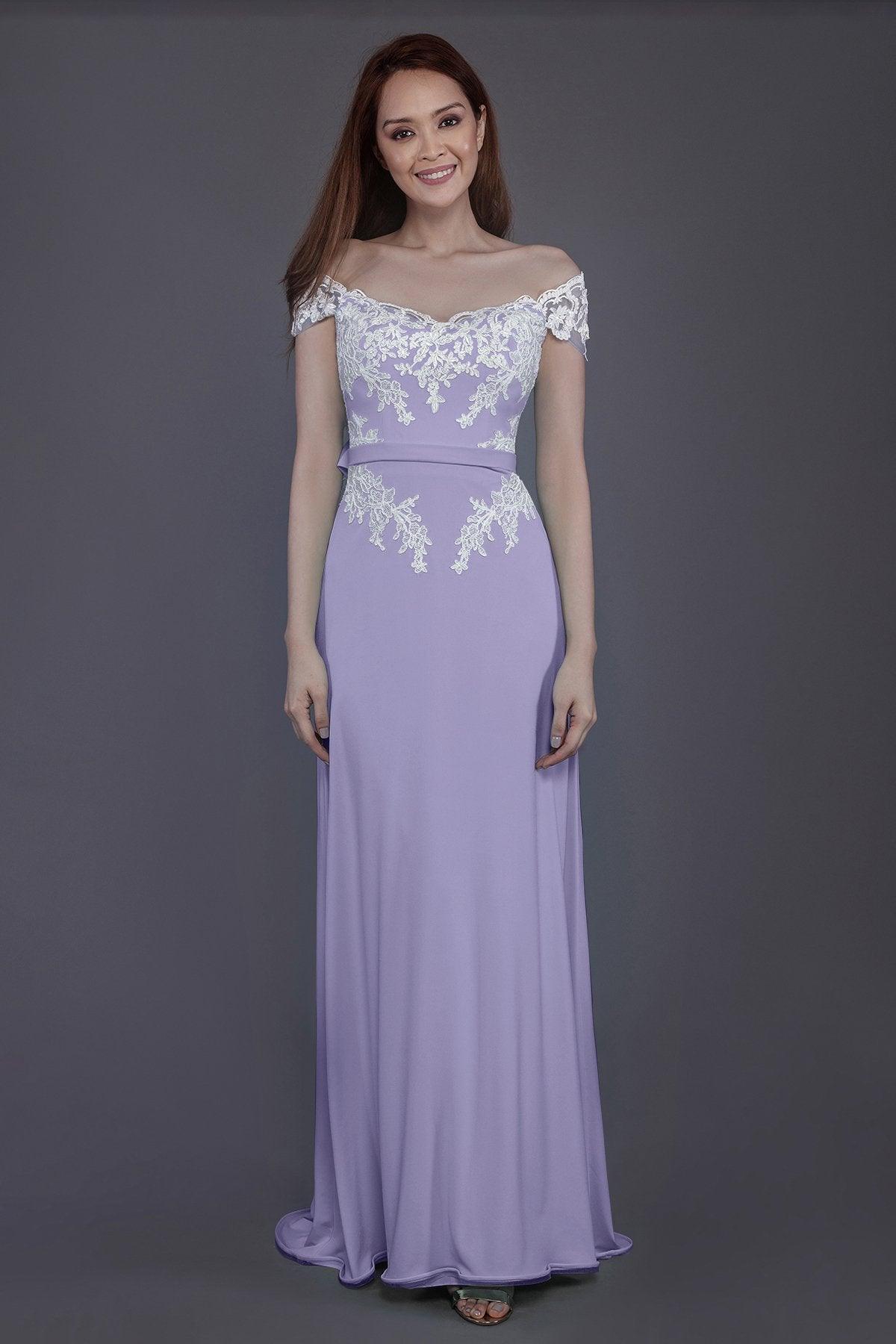 Sheath Sweep Train Knitted Fabric Bridesmaid Dress PR3563 - COCOMELODY