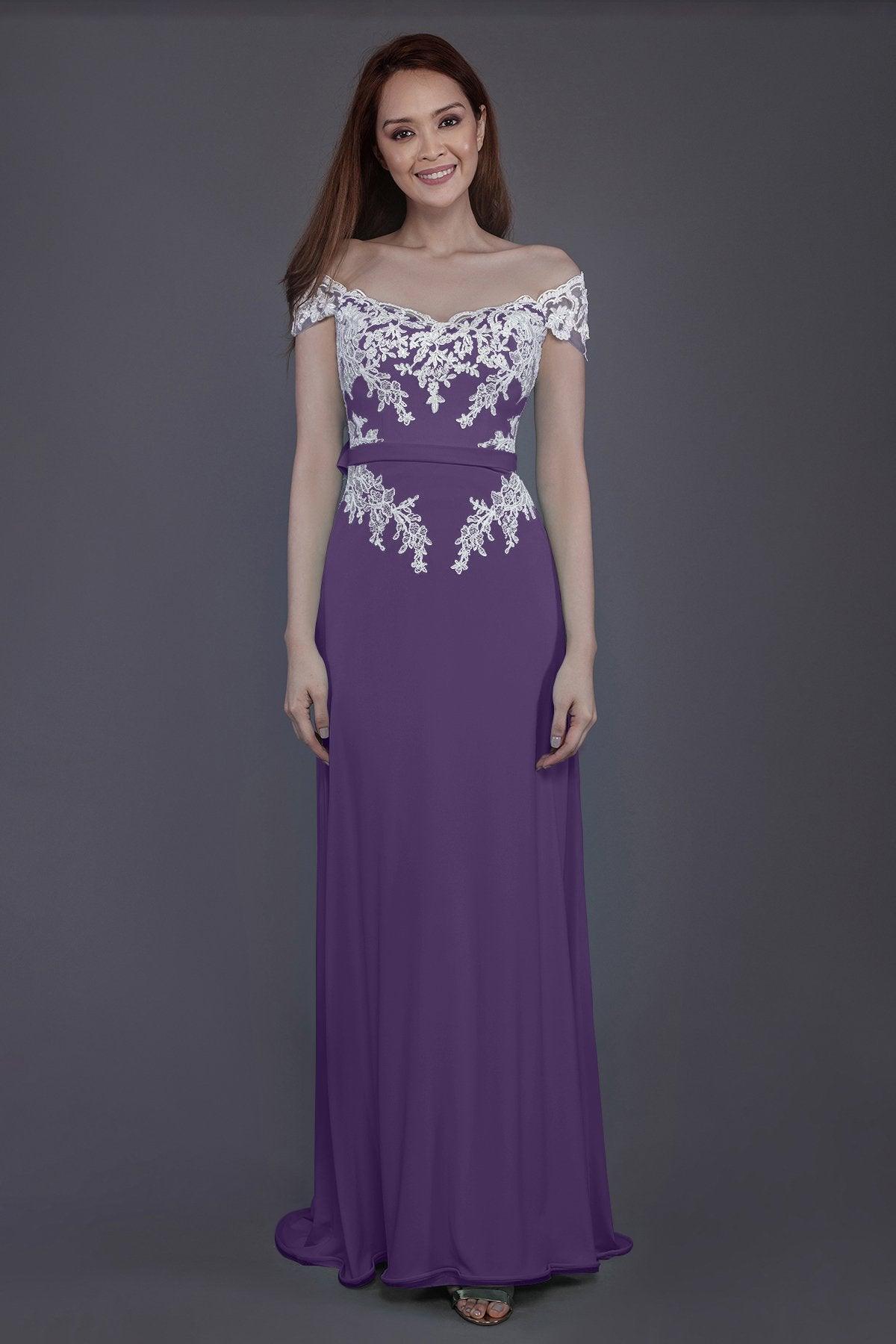Sheath Sweep Train Knitted Fabric Bridesmaid Dress PR3563 - COCOMELODY