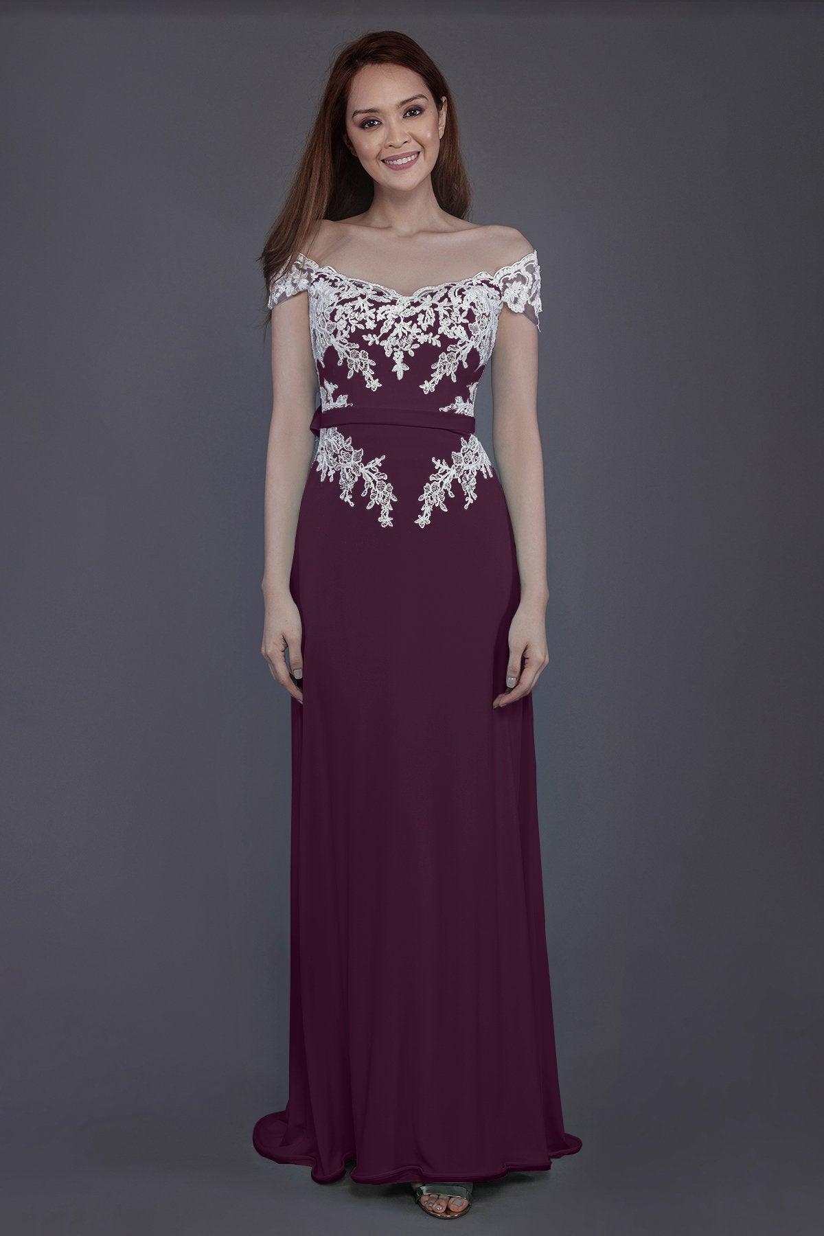 Sheath Sweep Train Knitted Fabric Bridesmaid Dress PR3563 - COCOMELODY