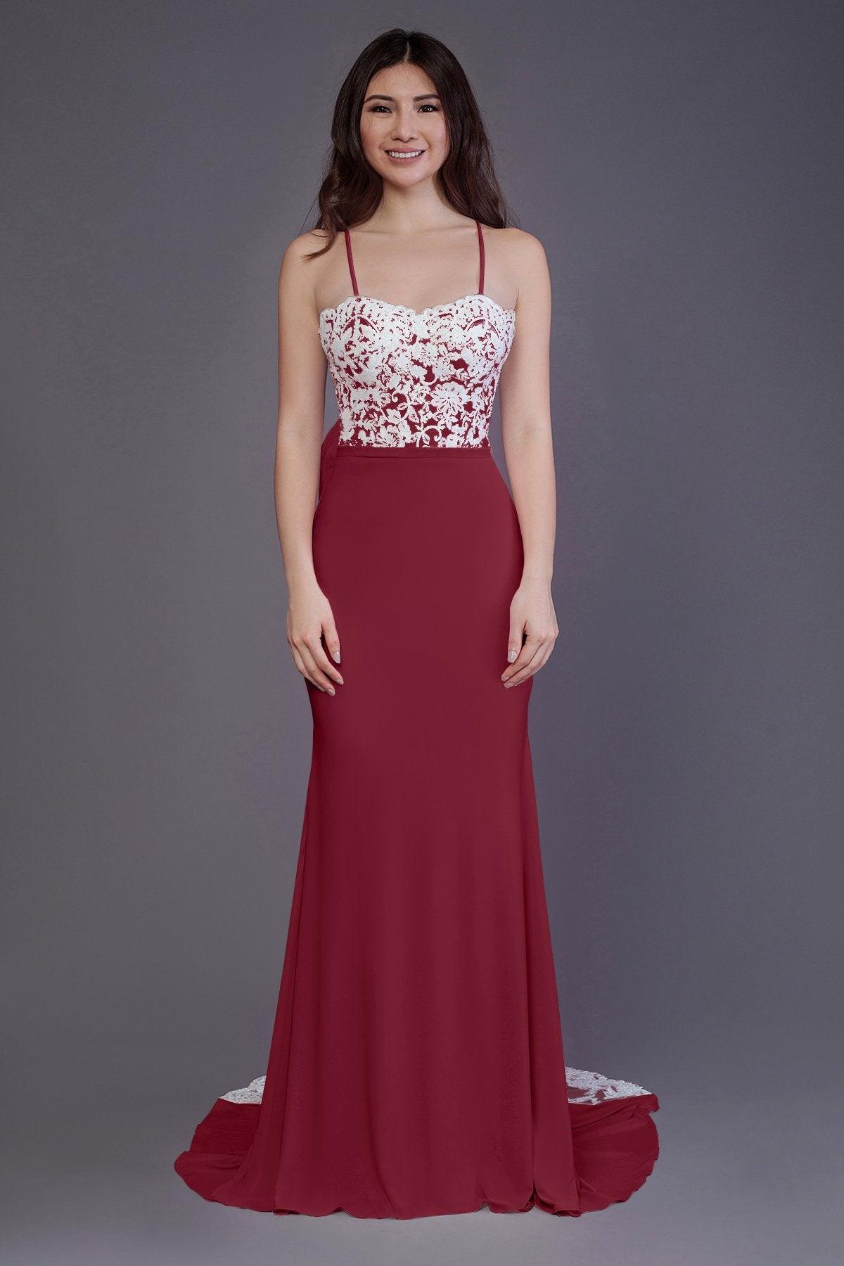 Mermaid Sweep Train Knitted Fabric Bridesmaid Dress PR3565 - COCOMELODY