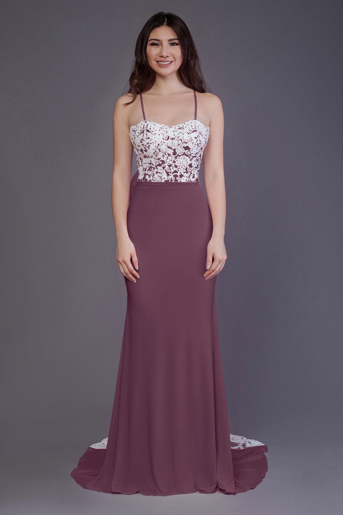 Mermaid Sweep Train Knitted Fabric Bridesmaid Dress PR3565 - COCOMELODY