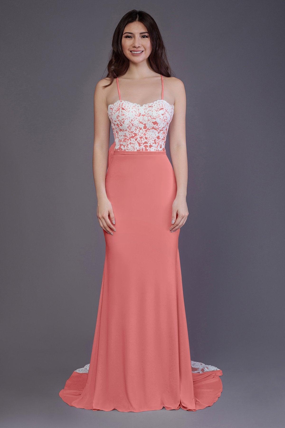 Mermaid Sweep Train Knitted Fabric Bridesmaid Dress PR3565 - COCOMELODY