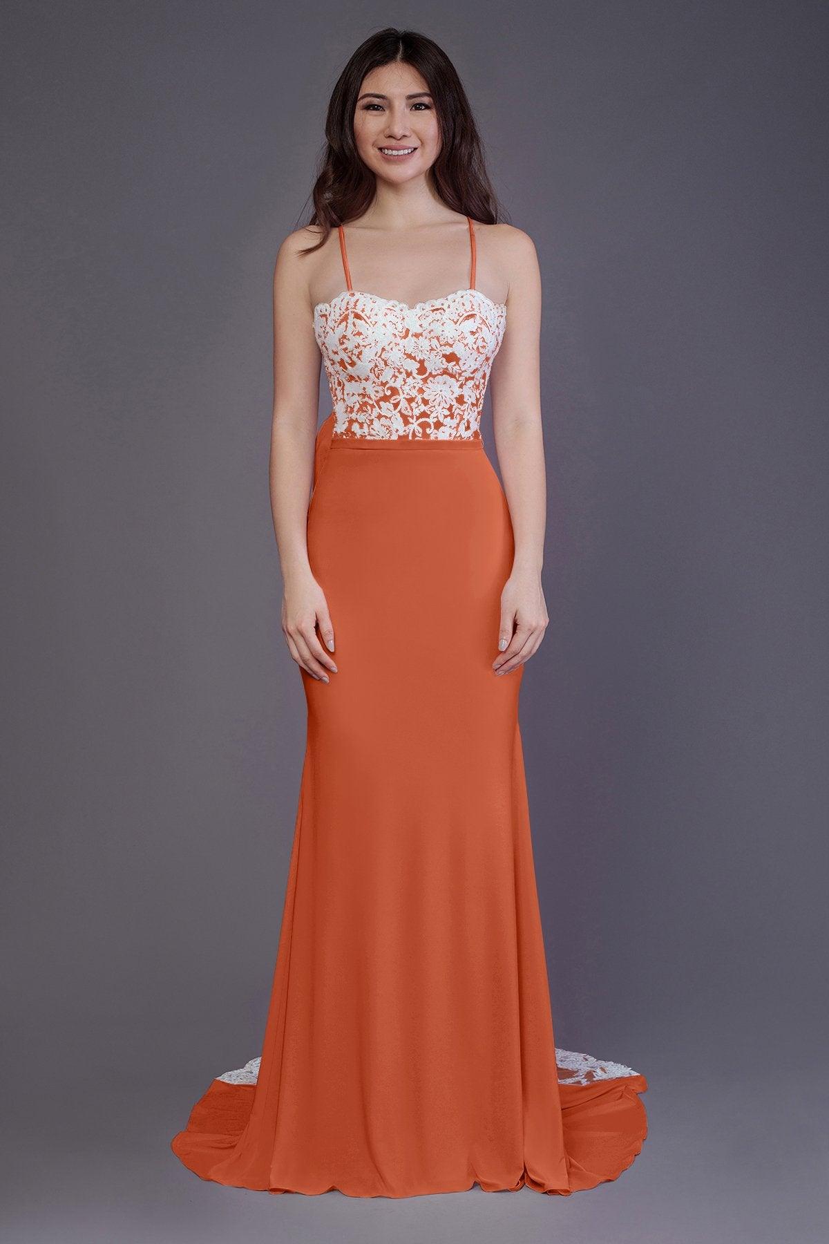Mermaid Sweep Train Knitted Fabric Bridesmaid Dress PR3565 - COCOMELODY