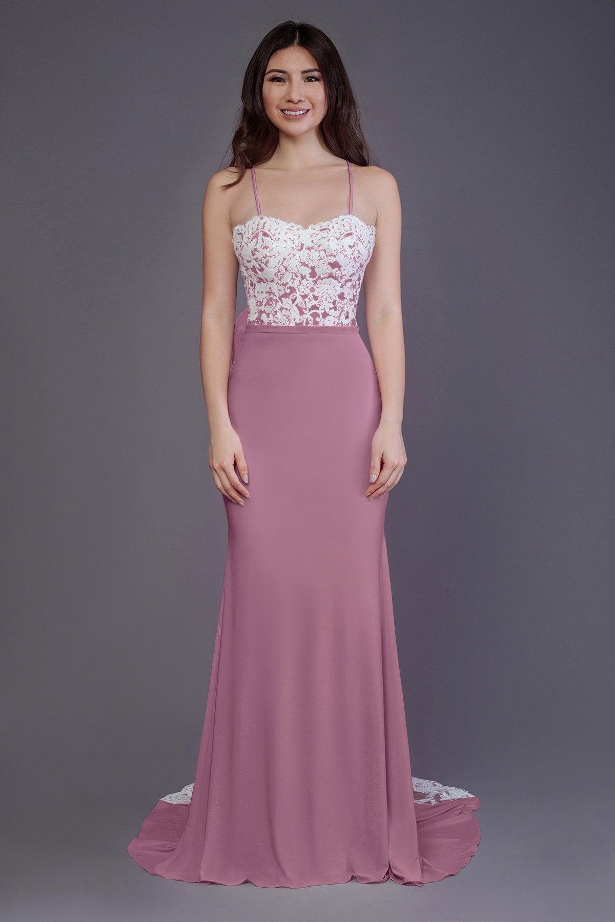 Mermaid Sweep Train Knitted Fabric Bridesmaid Dress PR3565 - COCOMELODY