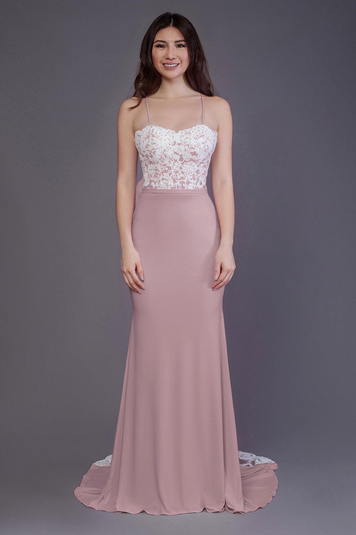 Mermaid Sweep Train Knitted Fabric Bridesmaid Dress PR3565 - COCOMELODY