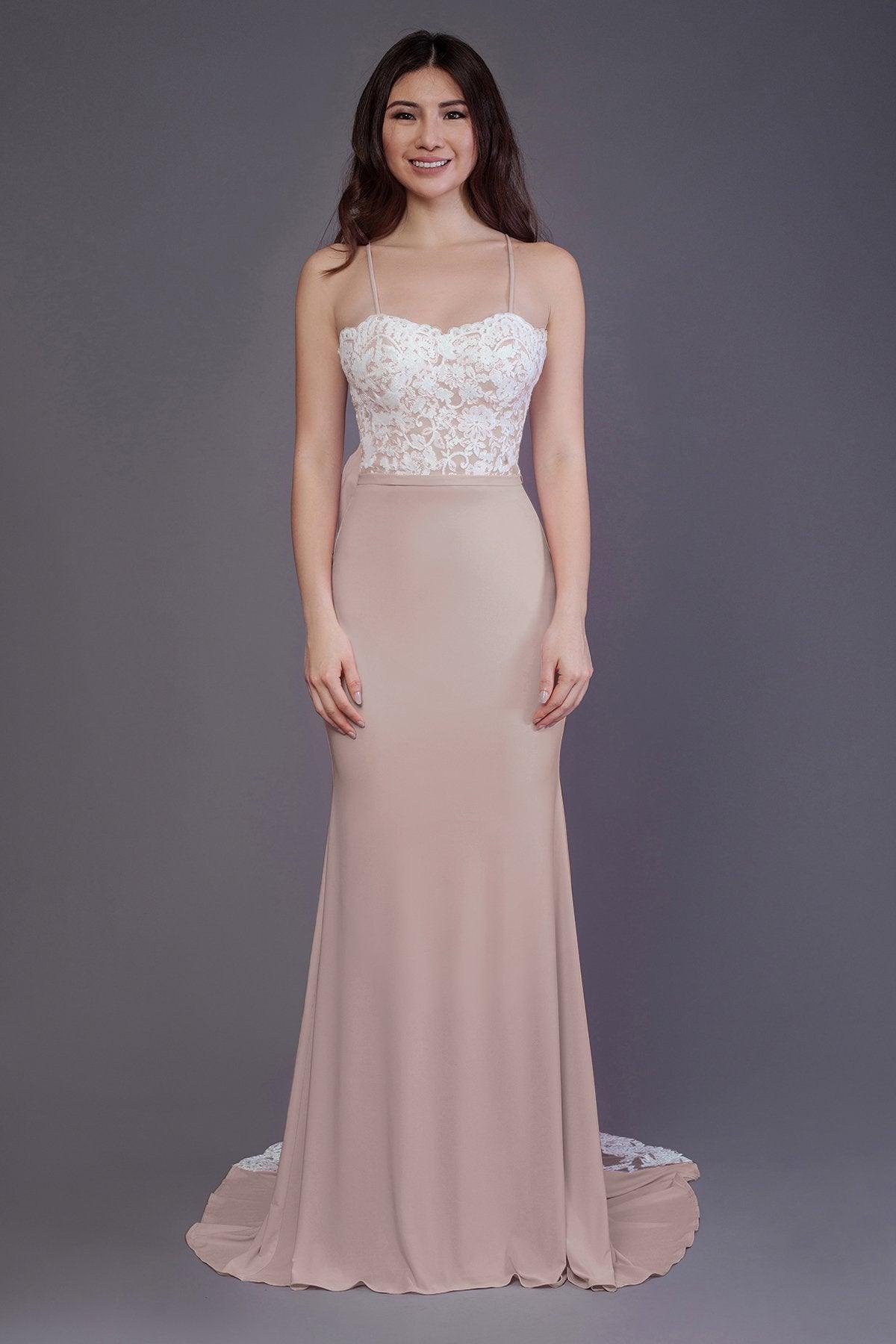 Mermaid Sweep Train Knitted Fabric Bridesmaid Dress PR3565 - COCOMELODY
