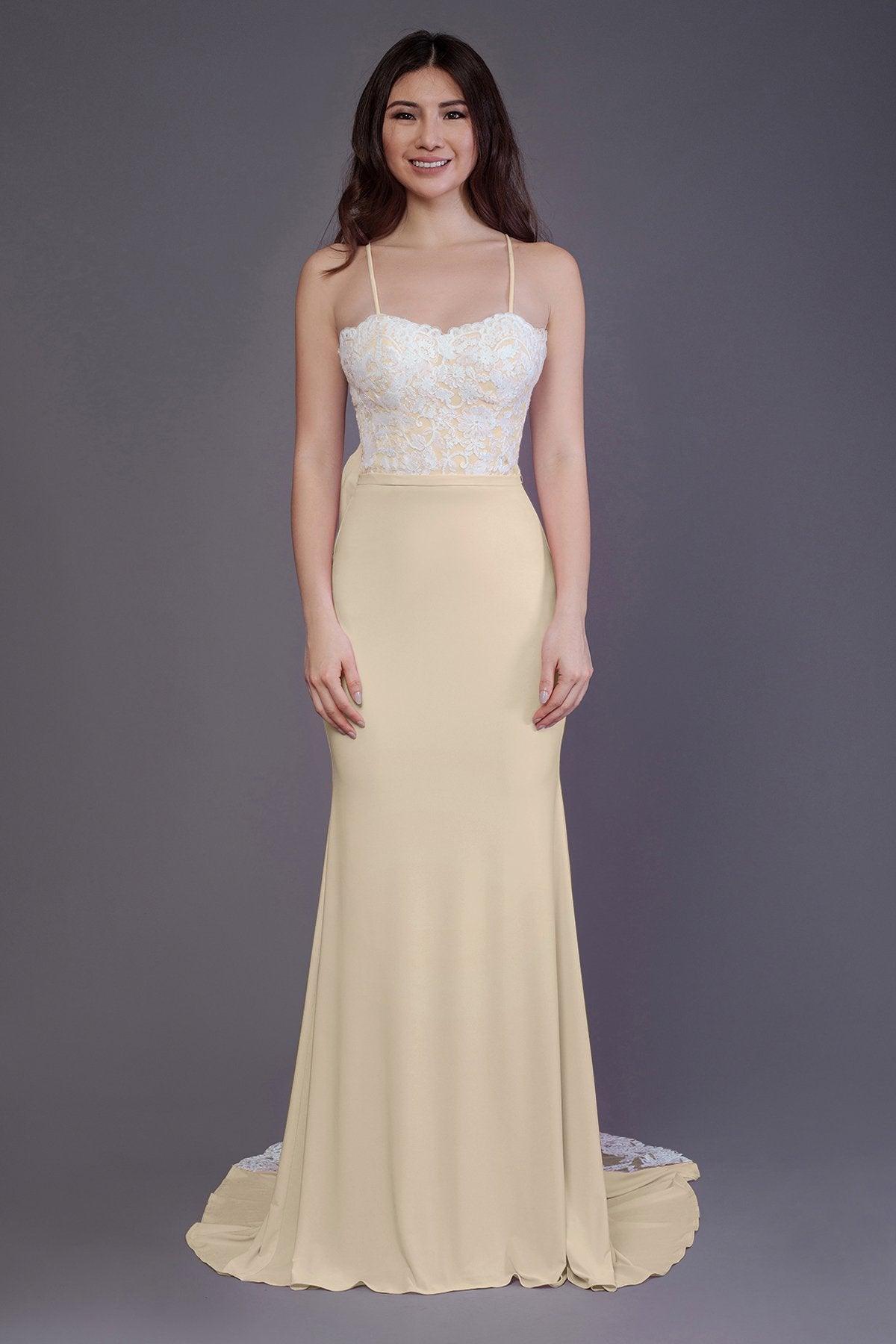 Mermaid Sweep Train Knitted Fabric Bridesmaid Dress PR3565 - COCOMELODY