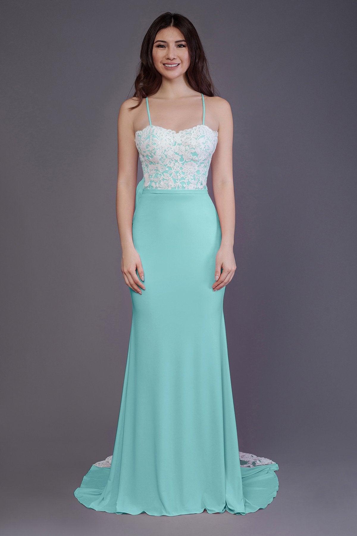Mermaid Sweep Train Knitted Fabric Bridesmaid Dress PR3565 - COCOMELODY