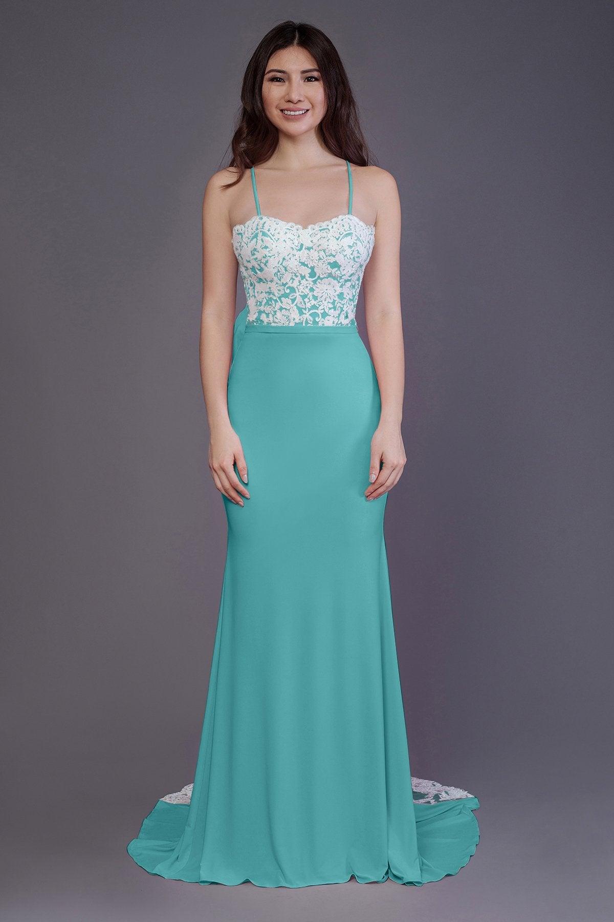 Mermaid Sweep Train Knitted Fabric Bridesmaid Dress PR3565 - COCOMELODY