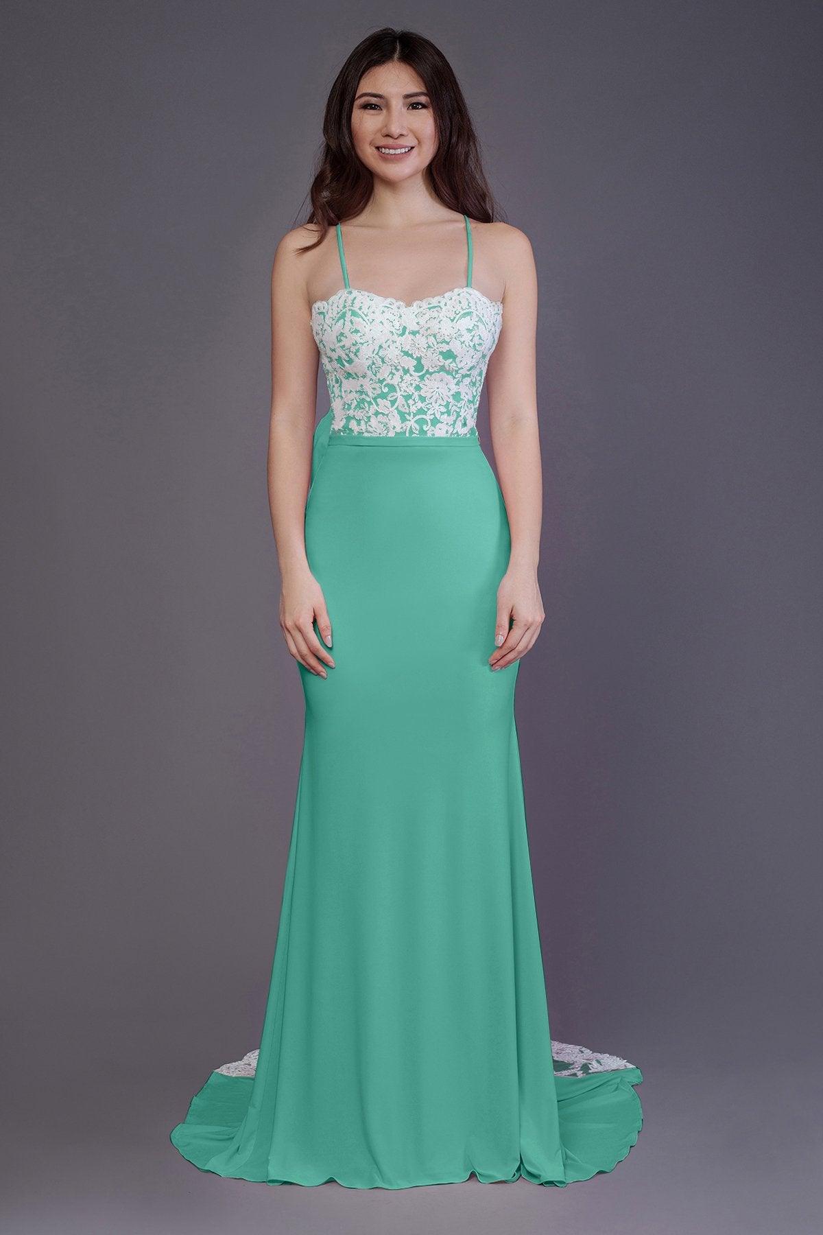 Mermaid Sweep Train Knitted Fabric Bridesmaid Dress PR3565 - COCOMELODY