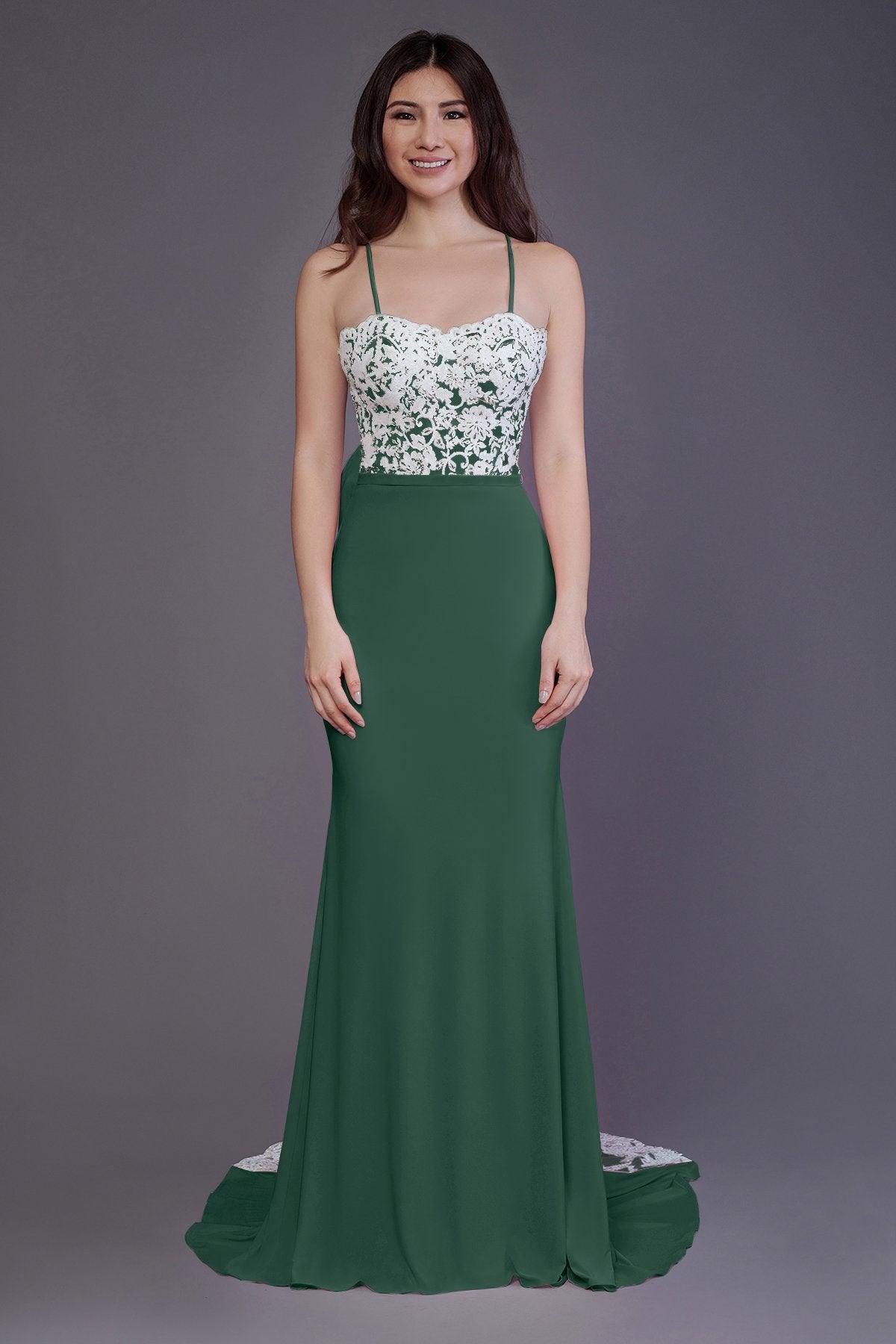 Mermaid Sweep Train Knitted Fabric Bridesmaid Dress PR3565 - COCOMELODY