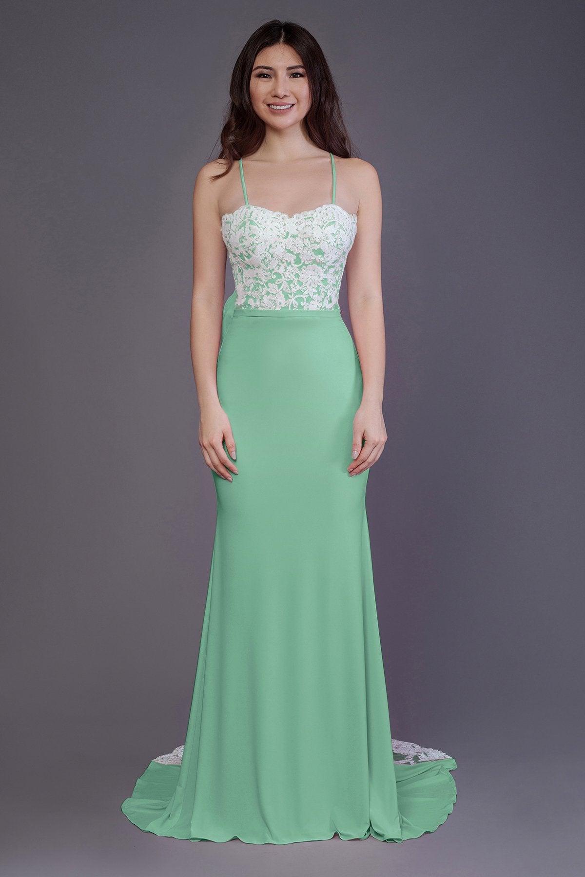 Mermaid Sweep Train Knitted Fabric Bridesmaid Dress PR3565 - COCOMELODY