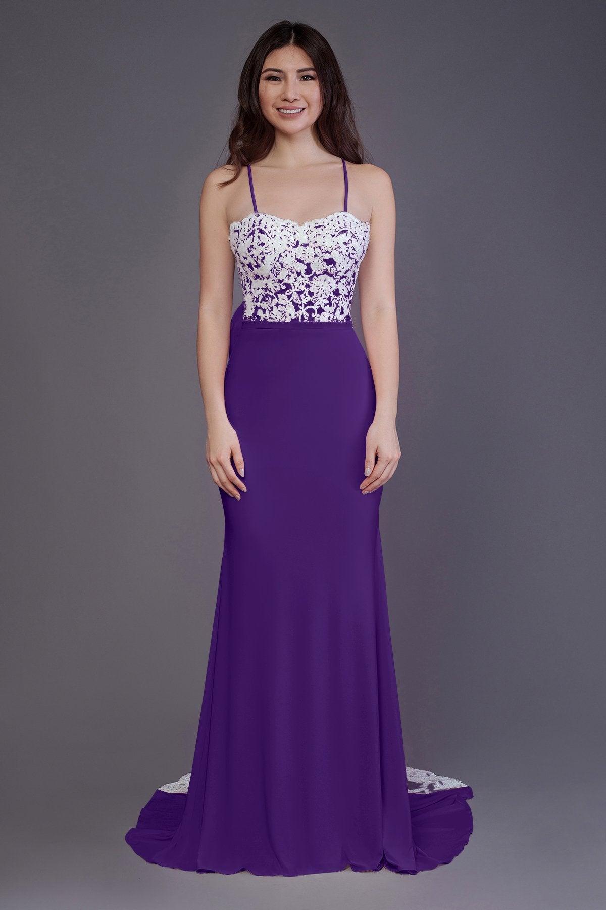 Mermaid Sweep Train Knitted Fabric Bridesmaid Dress PR3565 - COCOMELODY