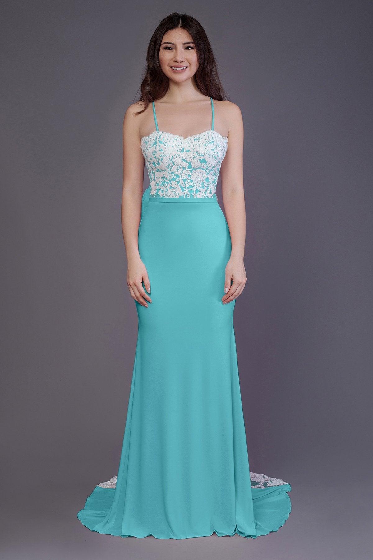 Mermaid Sweep Train Knitted Fabric Bridesmaid Dress PR3565 - COCOMELODY