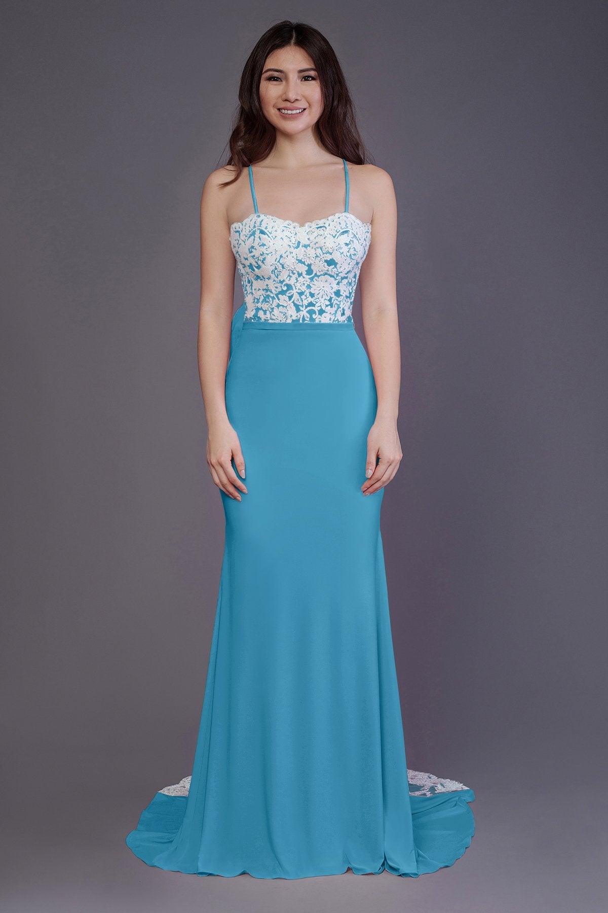 Mermaid Sweep Train Knitted Fabric Bridesmaid Dress PR3565 - COCOMELODY