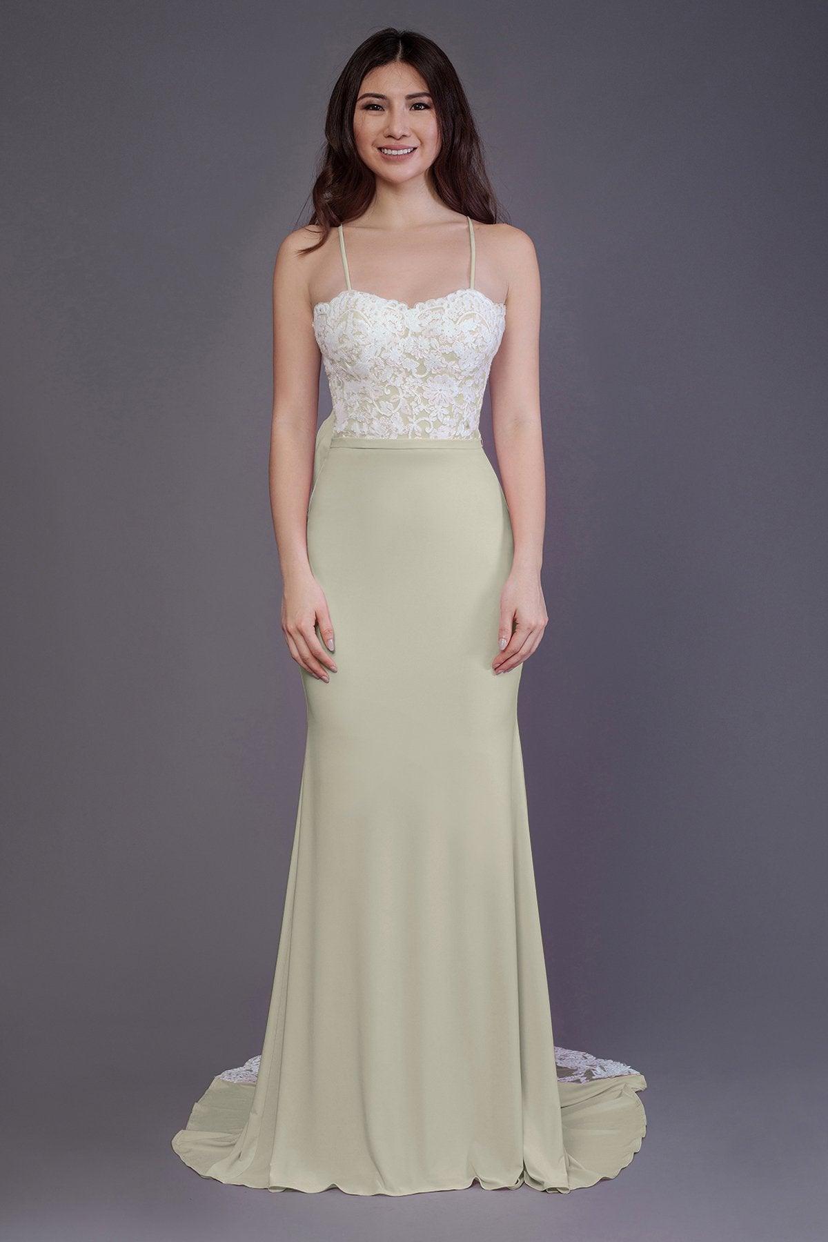 Mermaid Sweep Train Knitted Fabric Bridesmaid Dress PR3565 - COCOMELODY