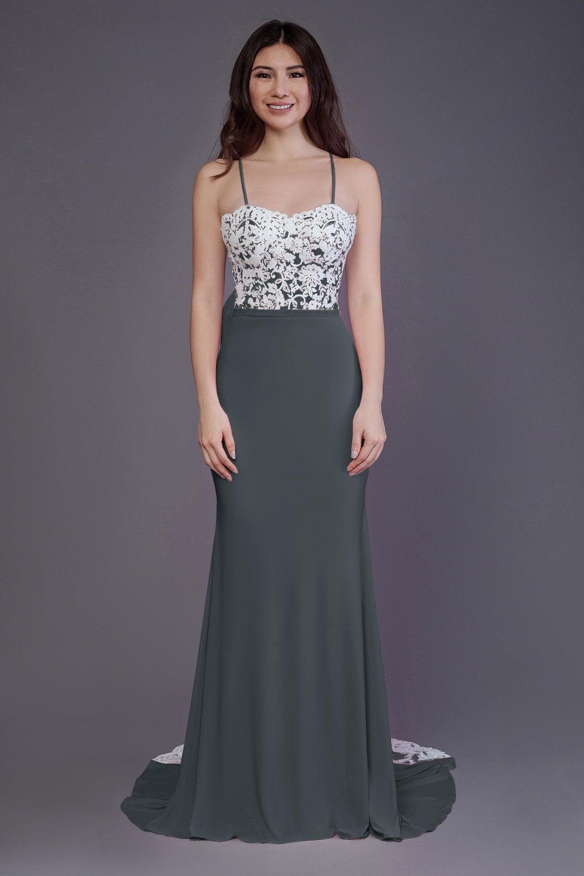 Mermaid Sweep Train Knitted Fabric Bridesmaid Dress PR3565 - COCOMELODY