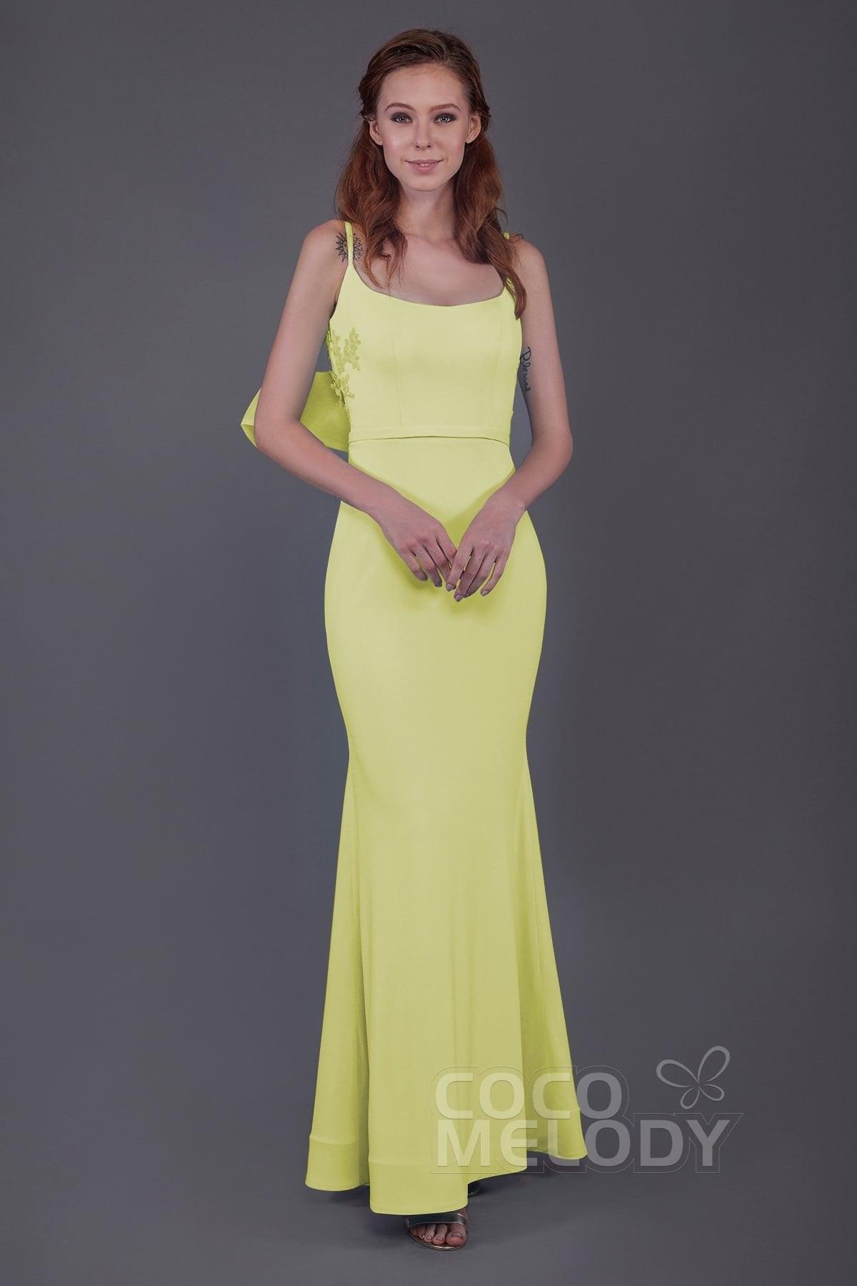 Mermaid Floor Length Knitted Fabric Bridesmaid Dress PR3566 - COCOMELODY