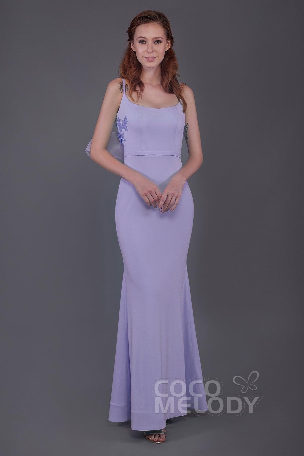 Mermaid Floor Length Knitted Fabric Bridesmaid Dress PR3566 - COCOMELODY