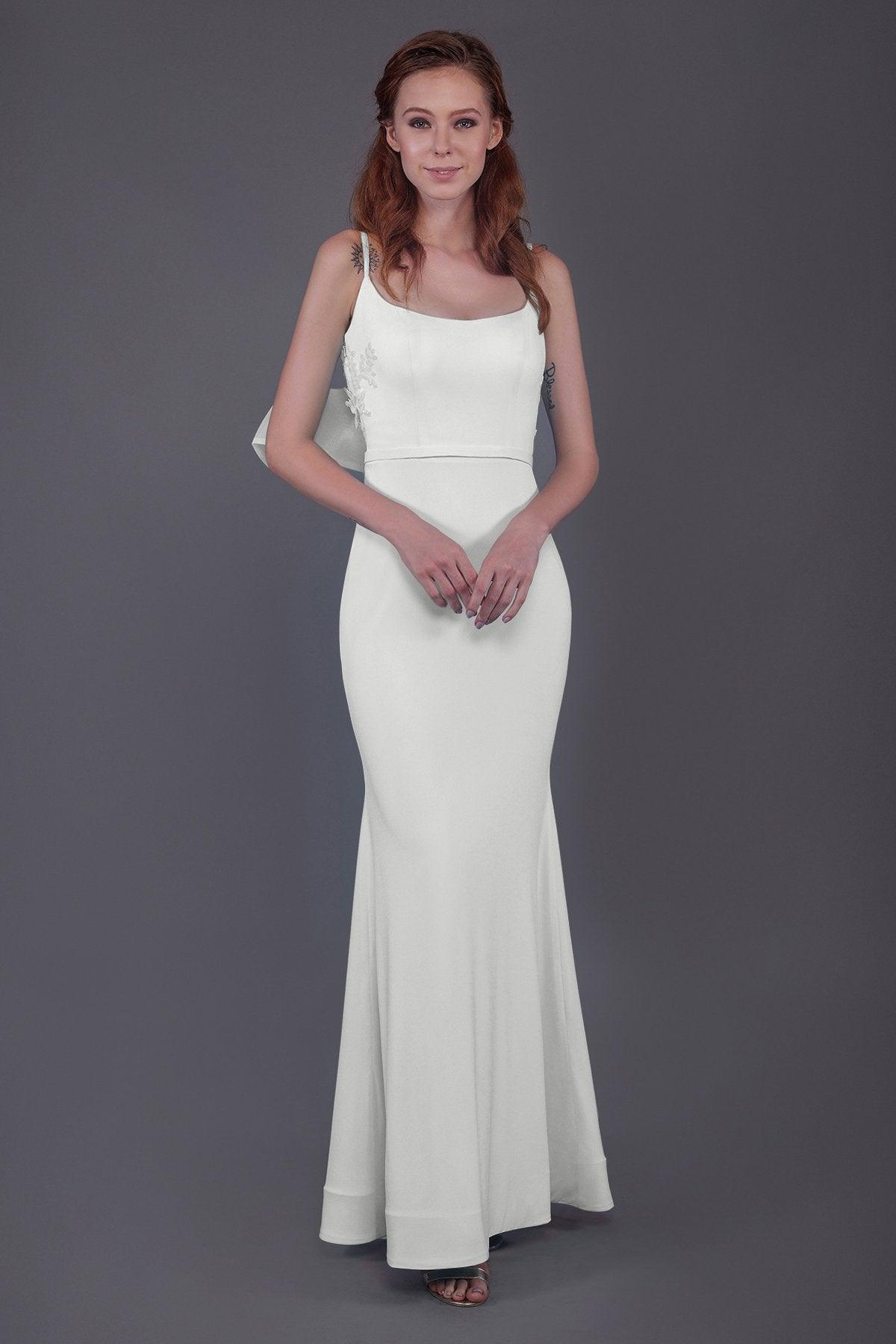 Mermaid Floor Length Knitted Fabric Bridesmaid Dress PR3566 - COCOMELODY