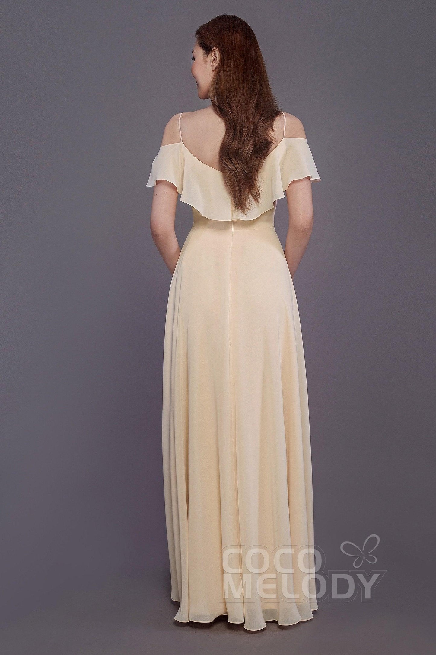 Sheath-Column Floor Length Chiffon Bridesmaid Dress PR3570