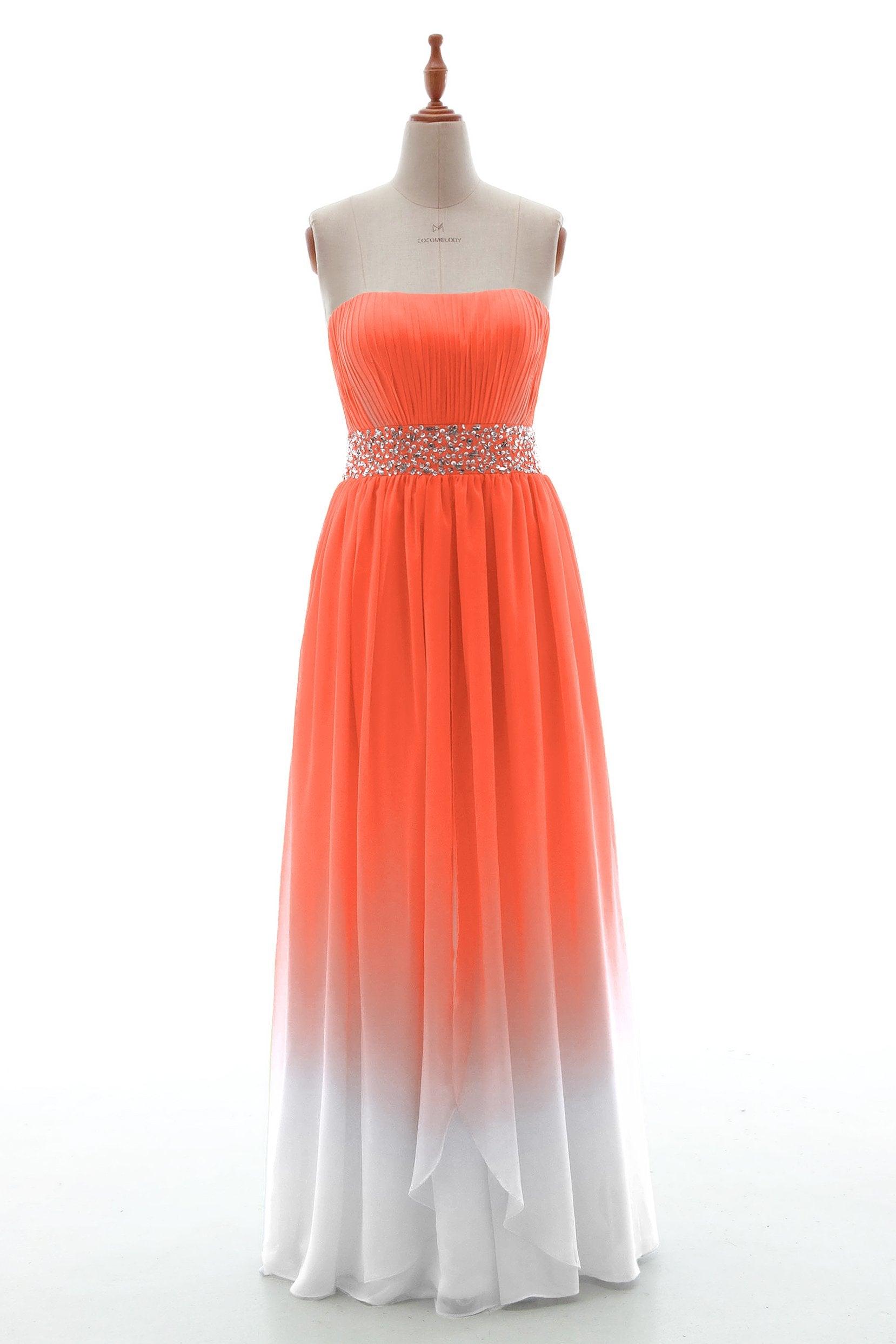 Sheath-Column Floor Length Chiffon Bridesmaid Dress PR3598 - COCOMELODY