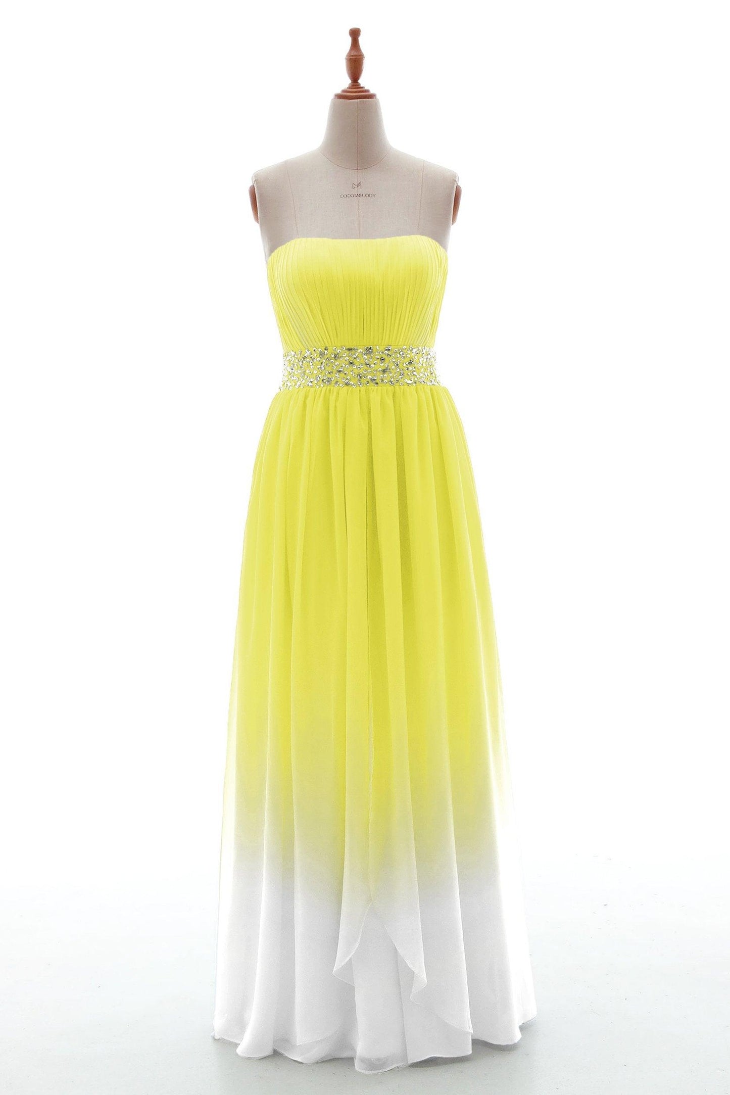 Sheath-Column Floor Length Chiffon Bridesmaid Dress PR3598 - COCOMELODY