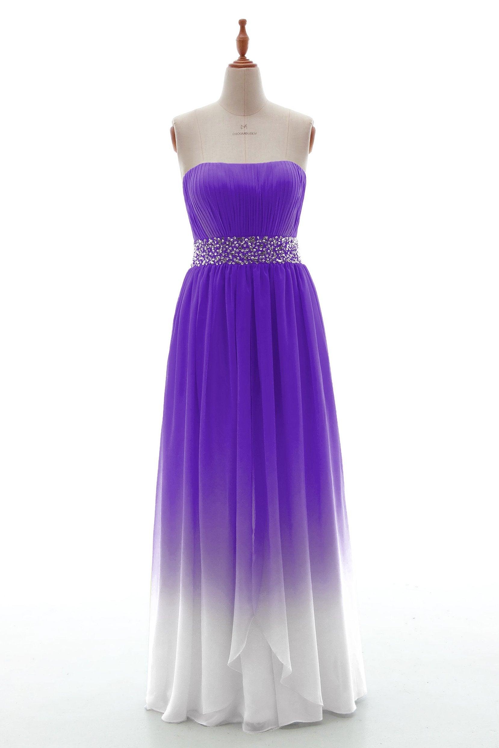 Sheath-Column Floor Length Chiffon Bridesmaid Dress PR3598 - COCOMELODY
