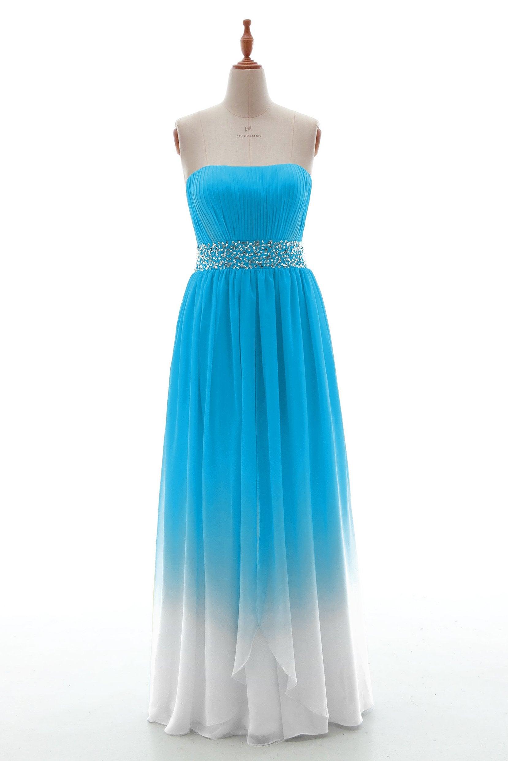 Sheath-Column Floor Length Chiffon Bridesmaid Dress PR3598 - COCOMELODY