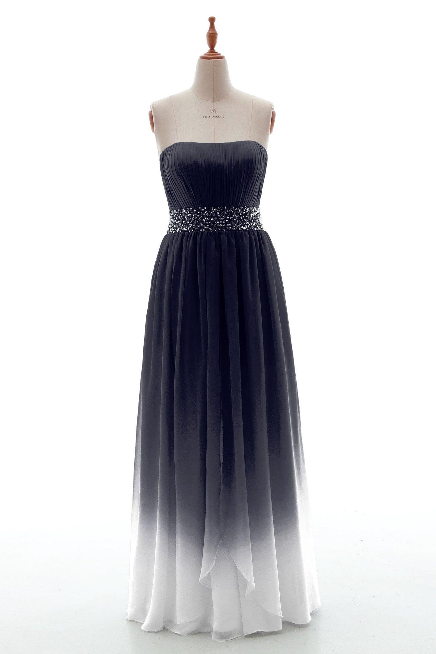 Sheath-Column Floor Length Chiffon Bridesmaid Dress PR3598 - COCOMELODY