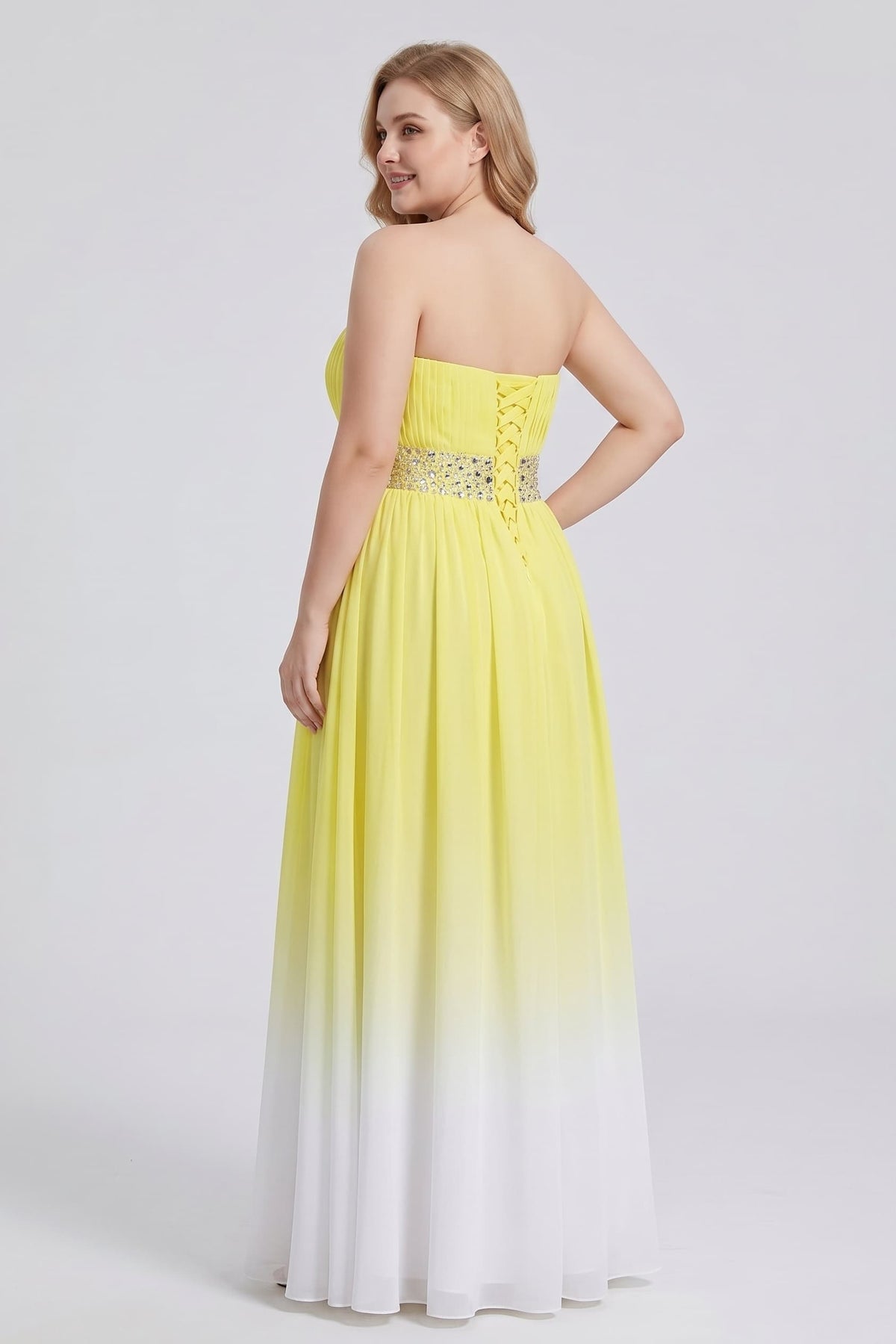 Sheath-Column Floor Length Chiffon Bridesmaid Dress PR3598 - Yellow - COCOMELODY
