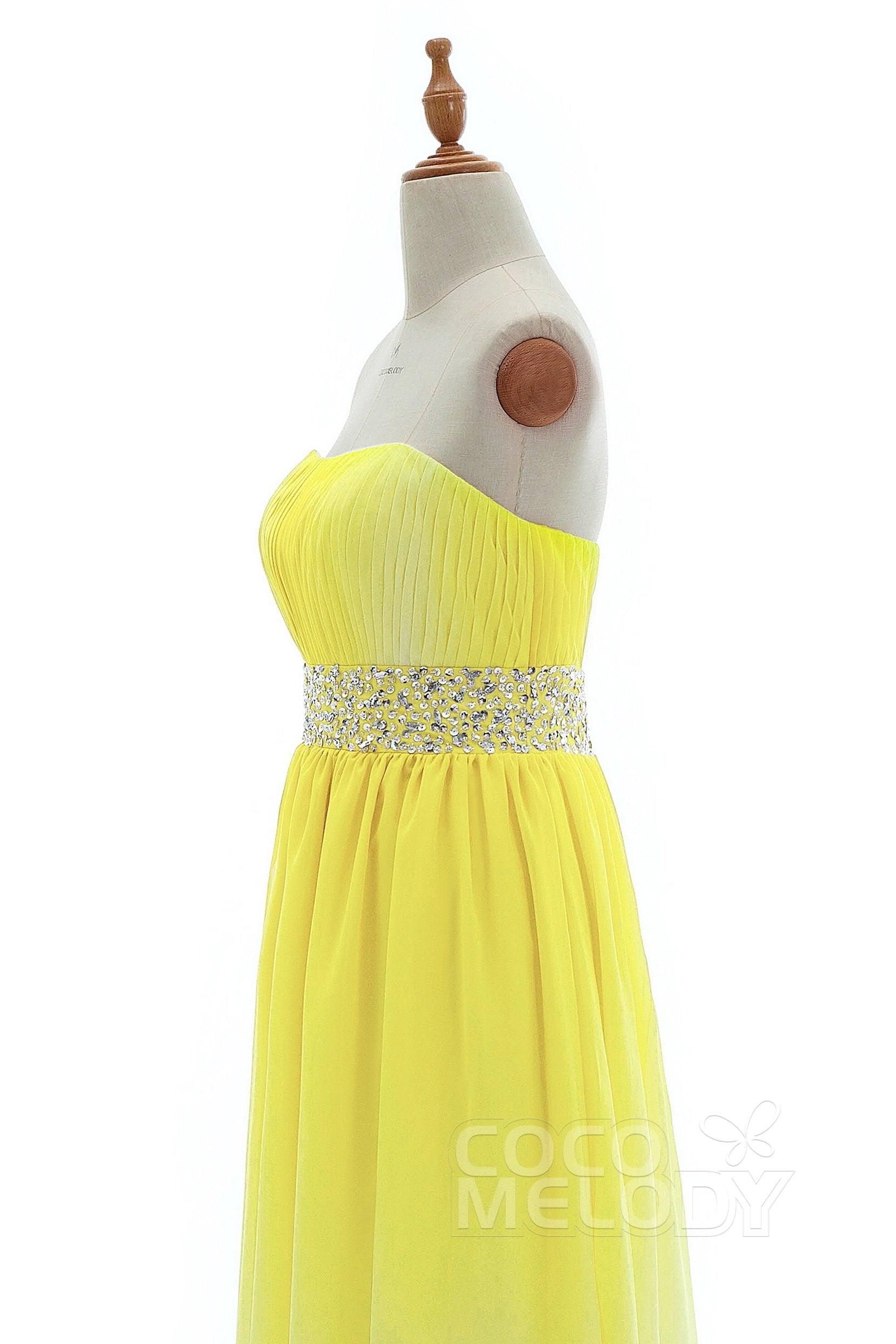 Sheath-Column Floor Length Chiffon Bridesmaid Dress PR3598 - COCOMELODY
