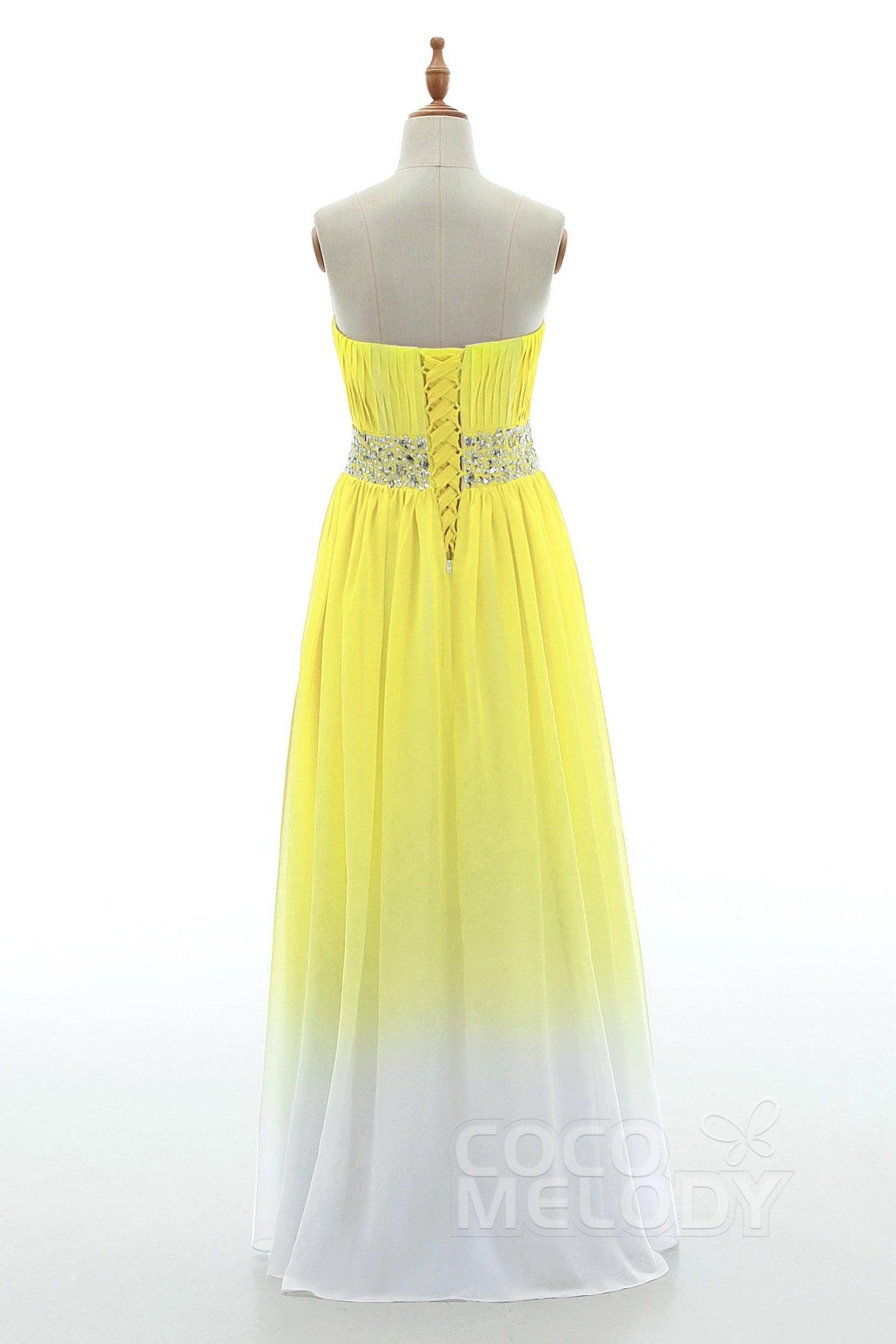Sheath-Column Floor Length Chiffon Bridesmaid Dress PR3598 - COCOMELODY